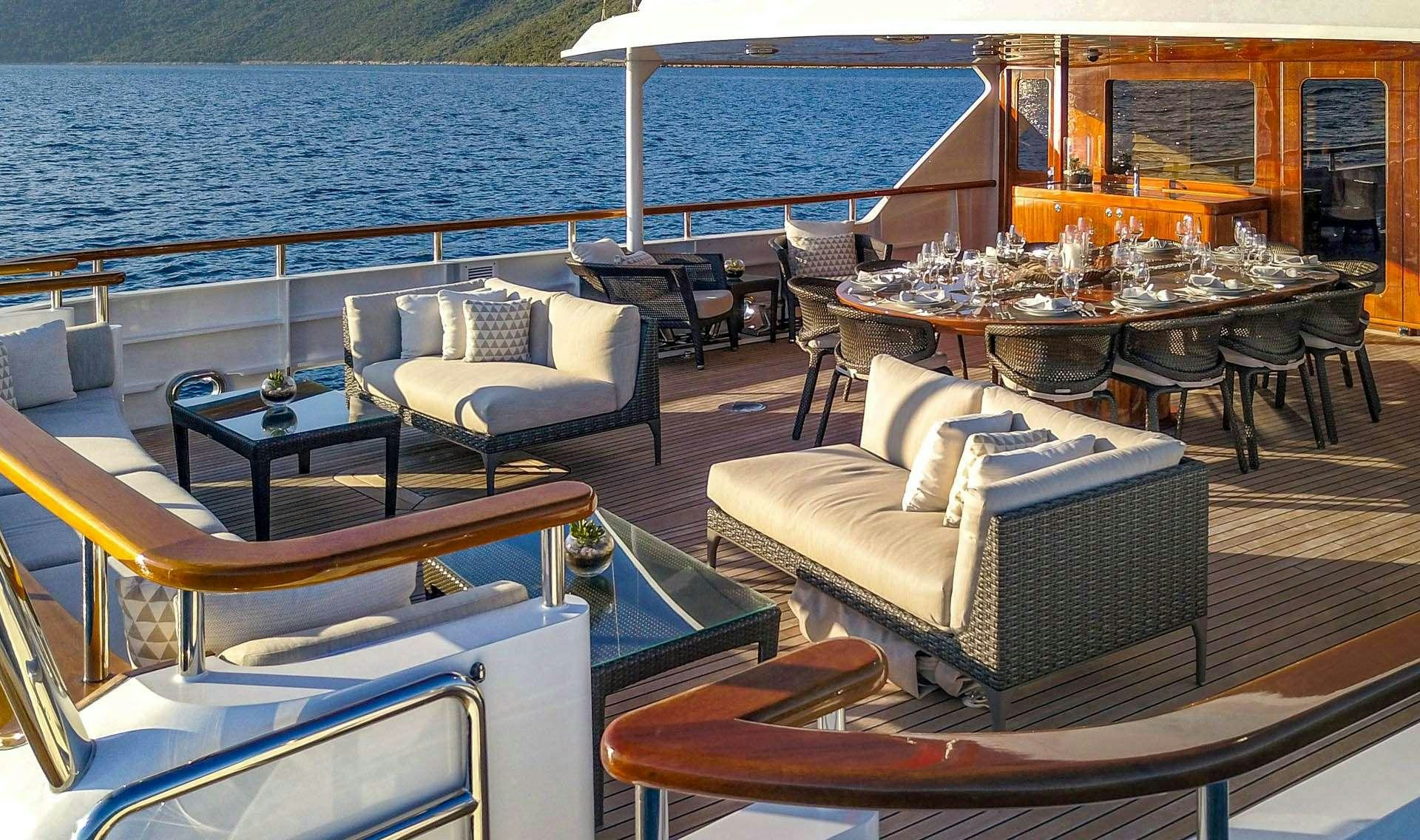 a boat on the water aboard MIRAGE Yacht for Charter