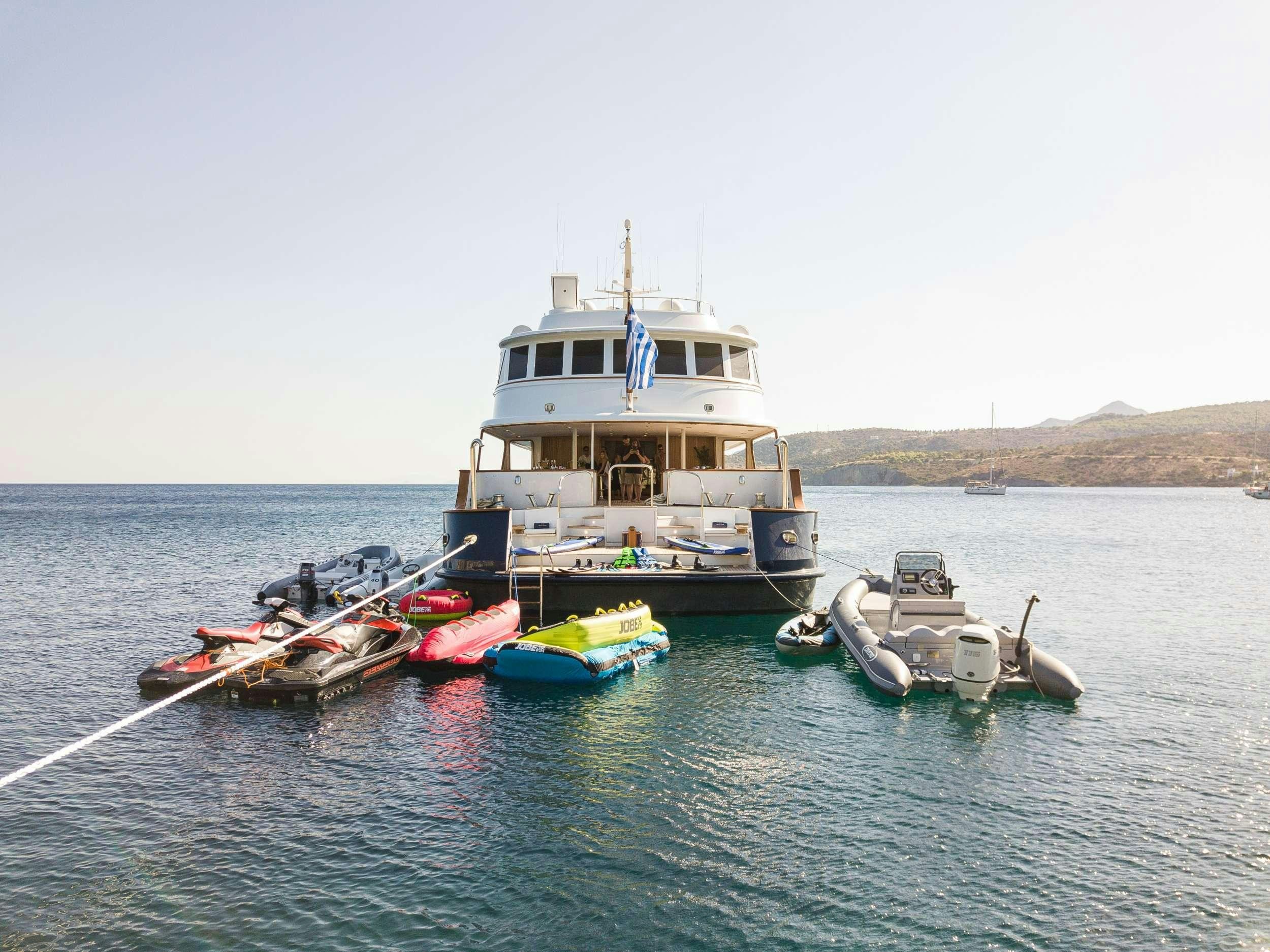 a boat on the water aboard WIND OF FORTUNE Yacht for Charter