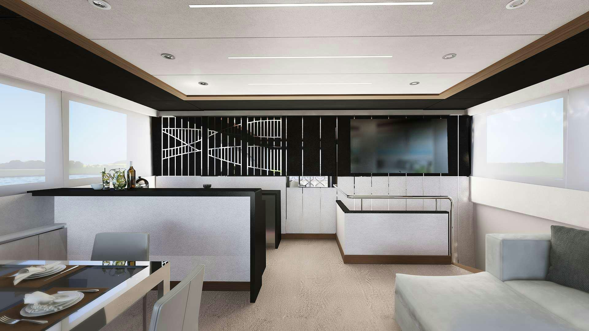 a room with a table and chairs aboard ACAPELLA Yacht for Charter