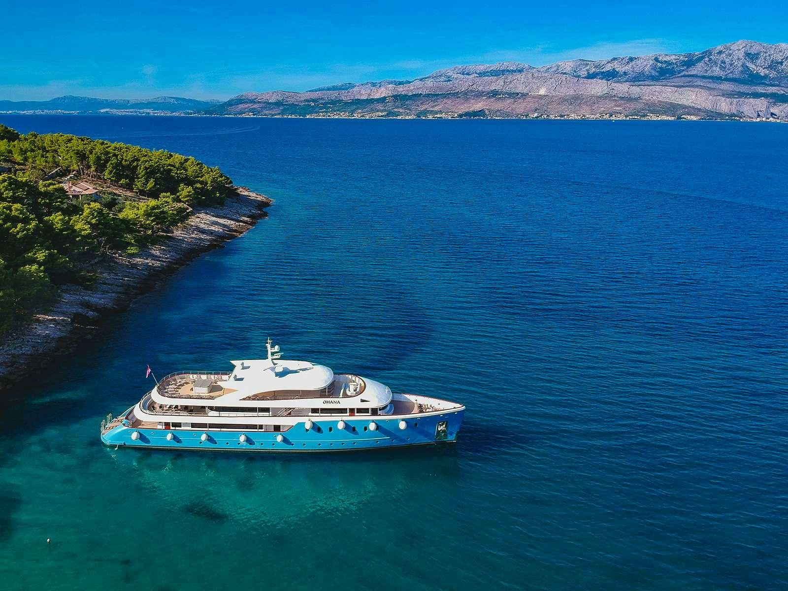 a boat in the water aboard OHANA Yacht for Charter