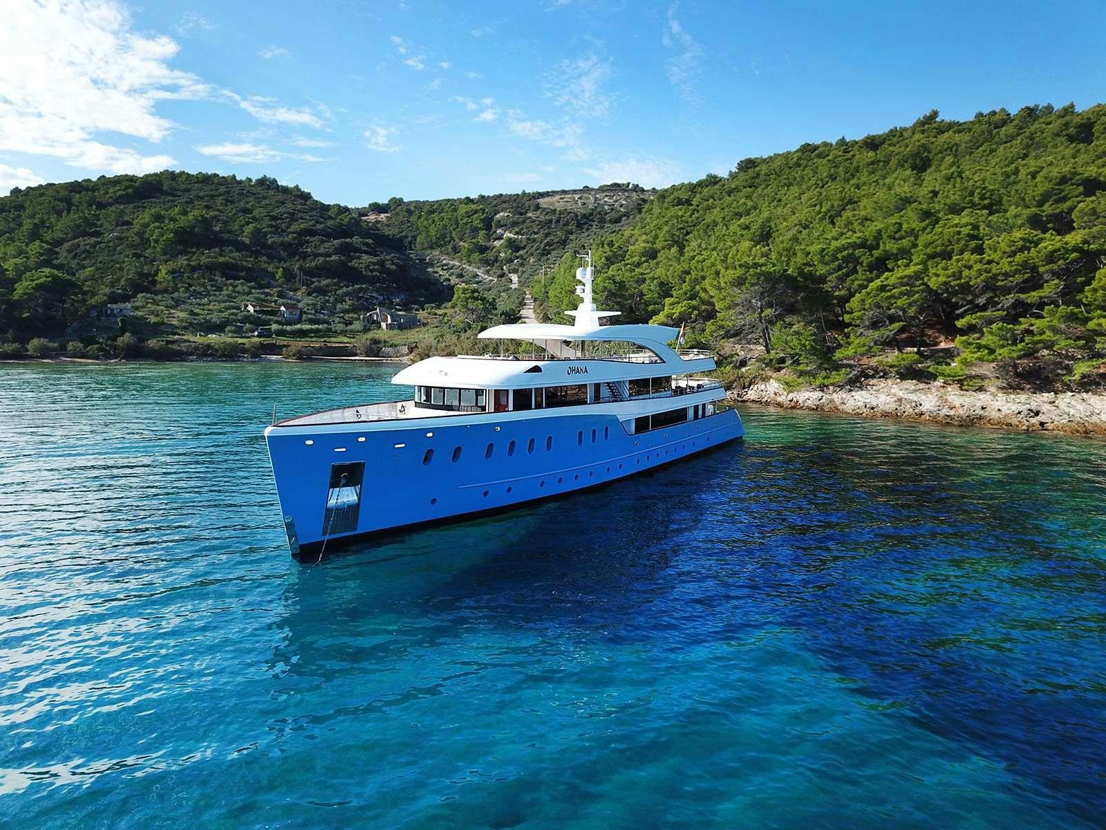 a boat on the water aboard OHANA Yacht for Charter