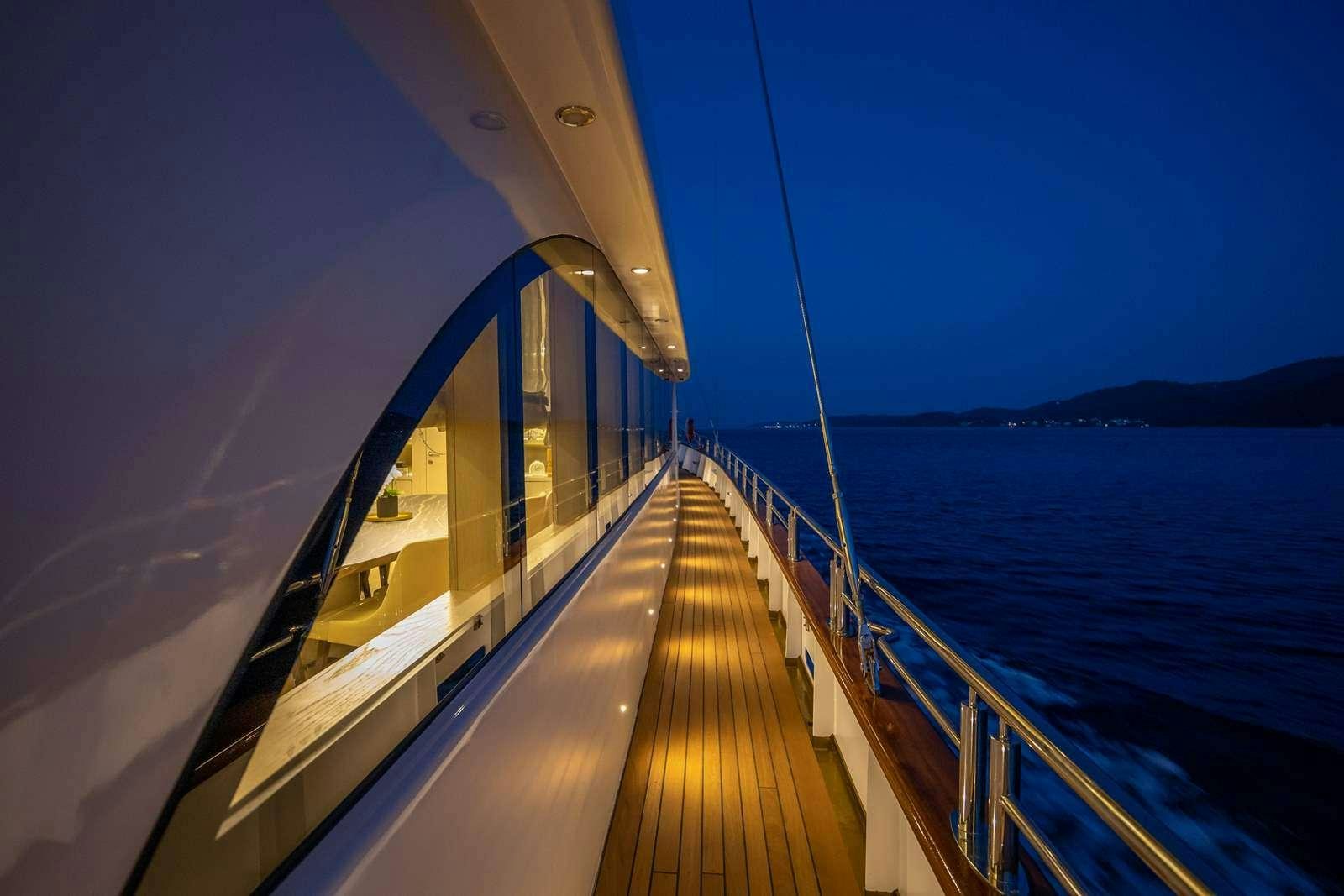 a boat on the water aboard LOVE STORY Yacht for Charter