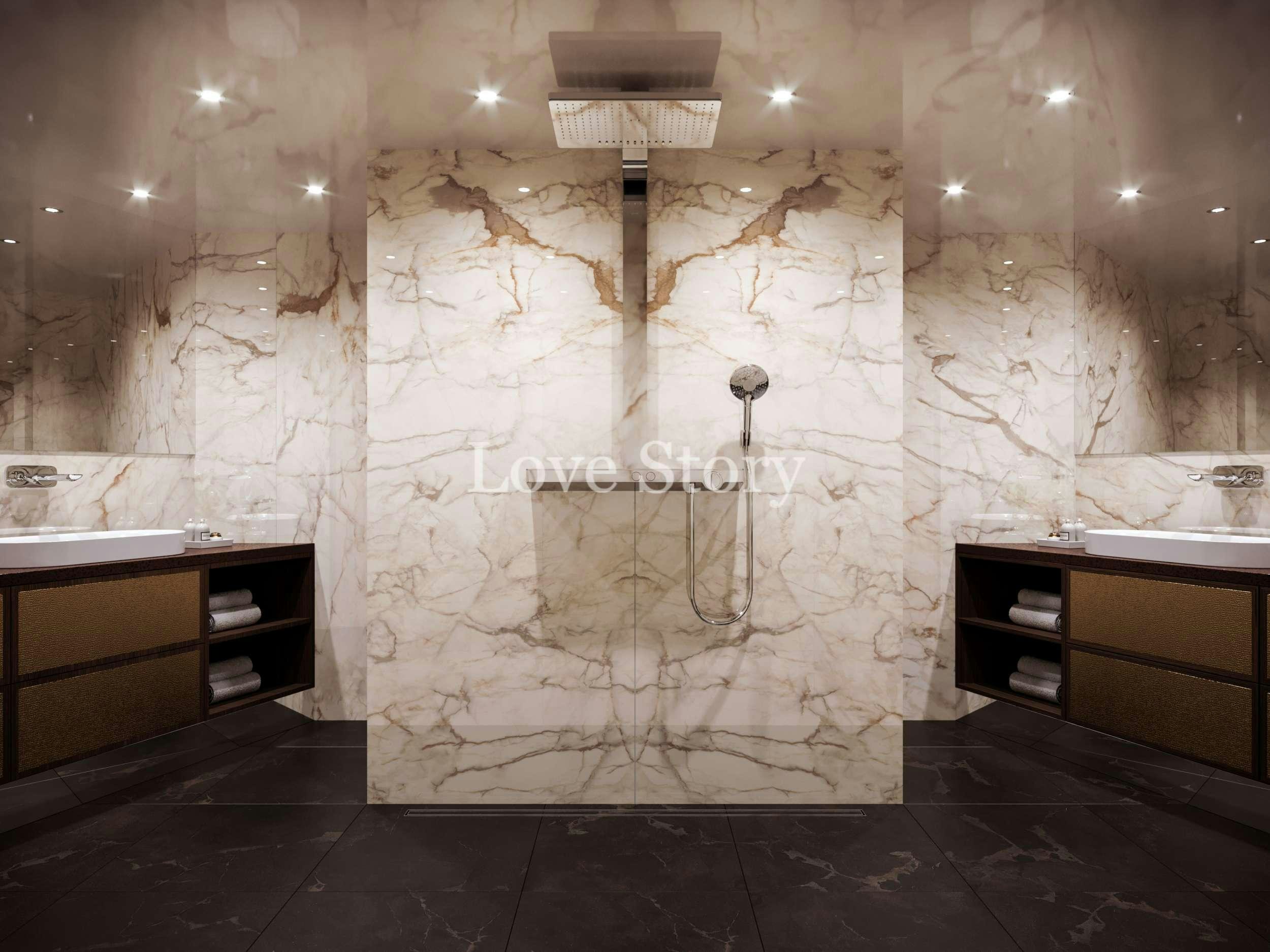 a bathroom with a large shower aboard LOVE STORY Yacht for Charter