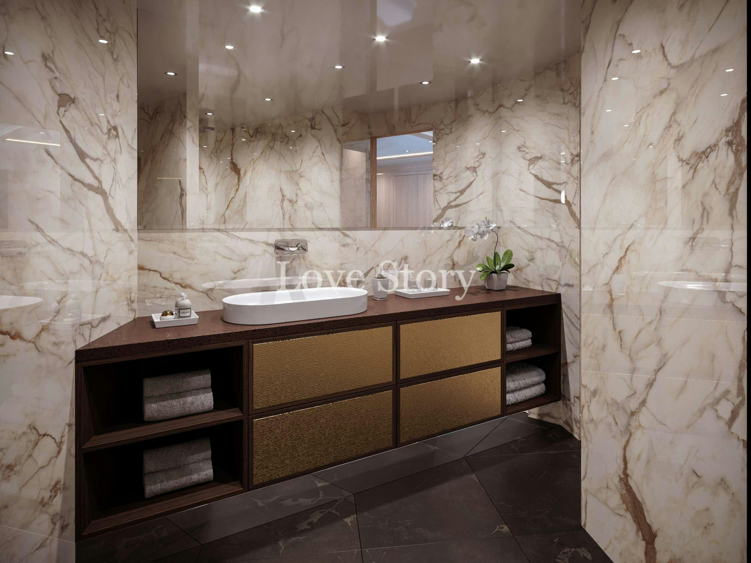 a bathroom with a sink and a mirror aboard LOVE STORY Yacht for Charter