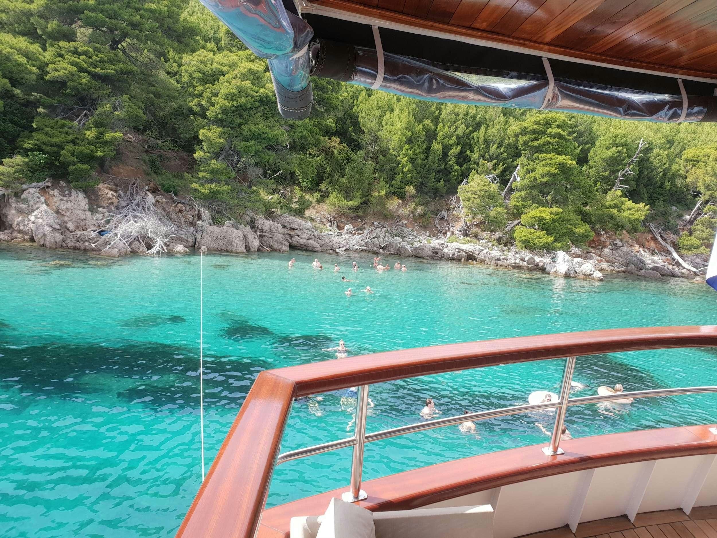 a boat in the water aboard ALMISSA Yacht for Charter