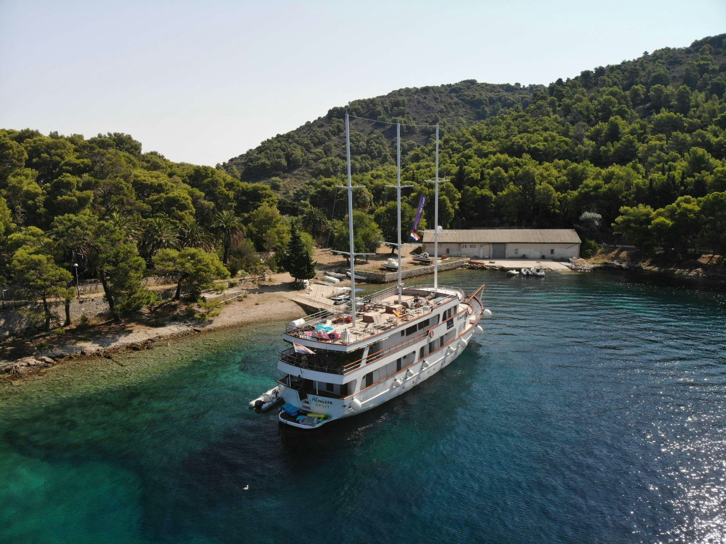 a boat on the water aboard ALMISSA Yacht for Charter