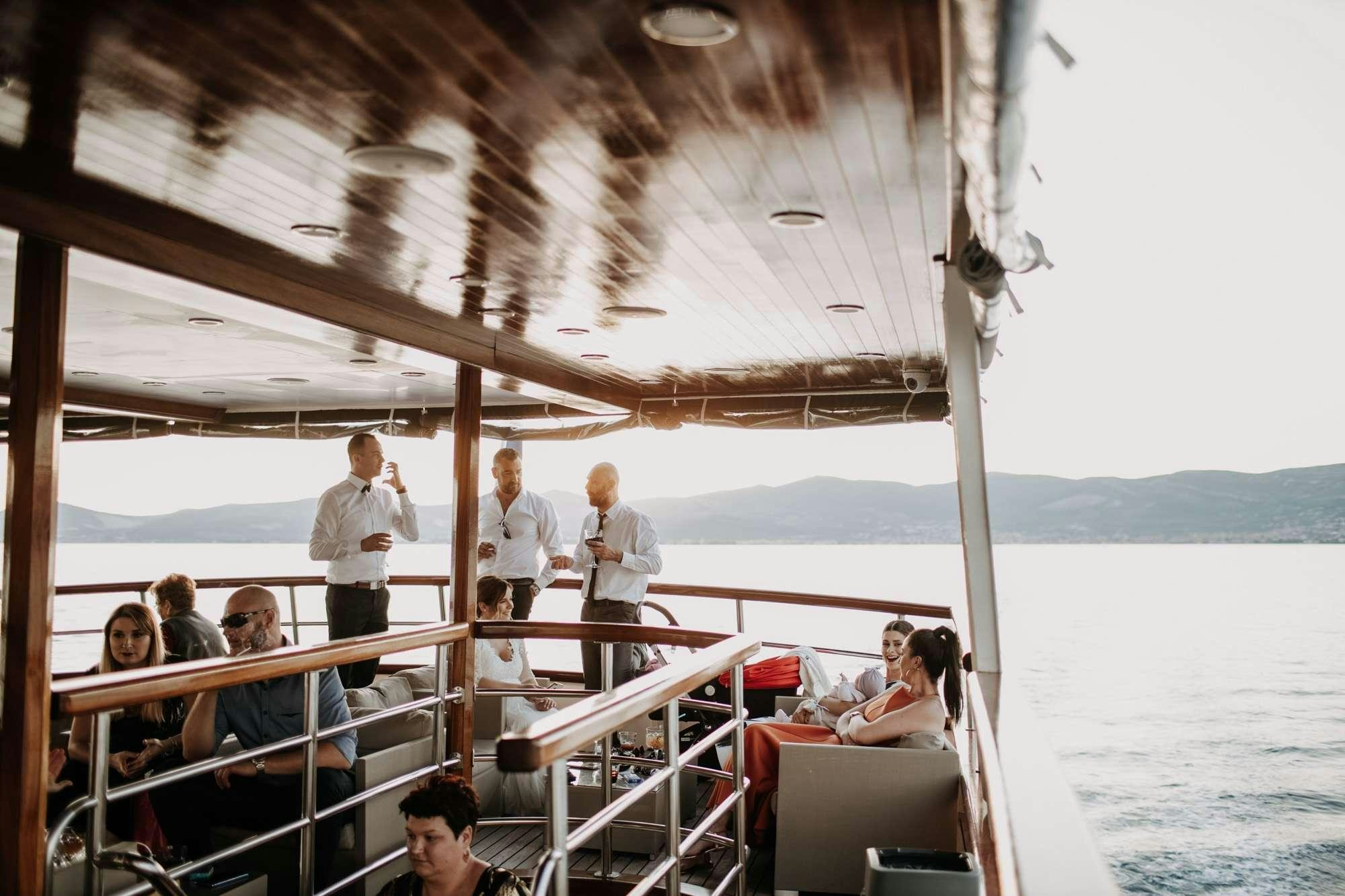 a group of people on a boat aboard ALMISSA Yacht for Charter