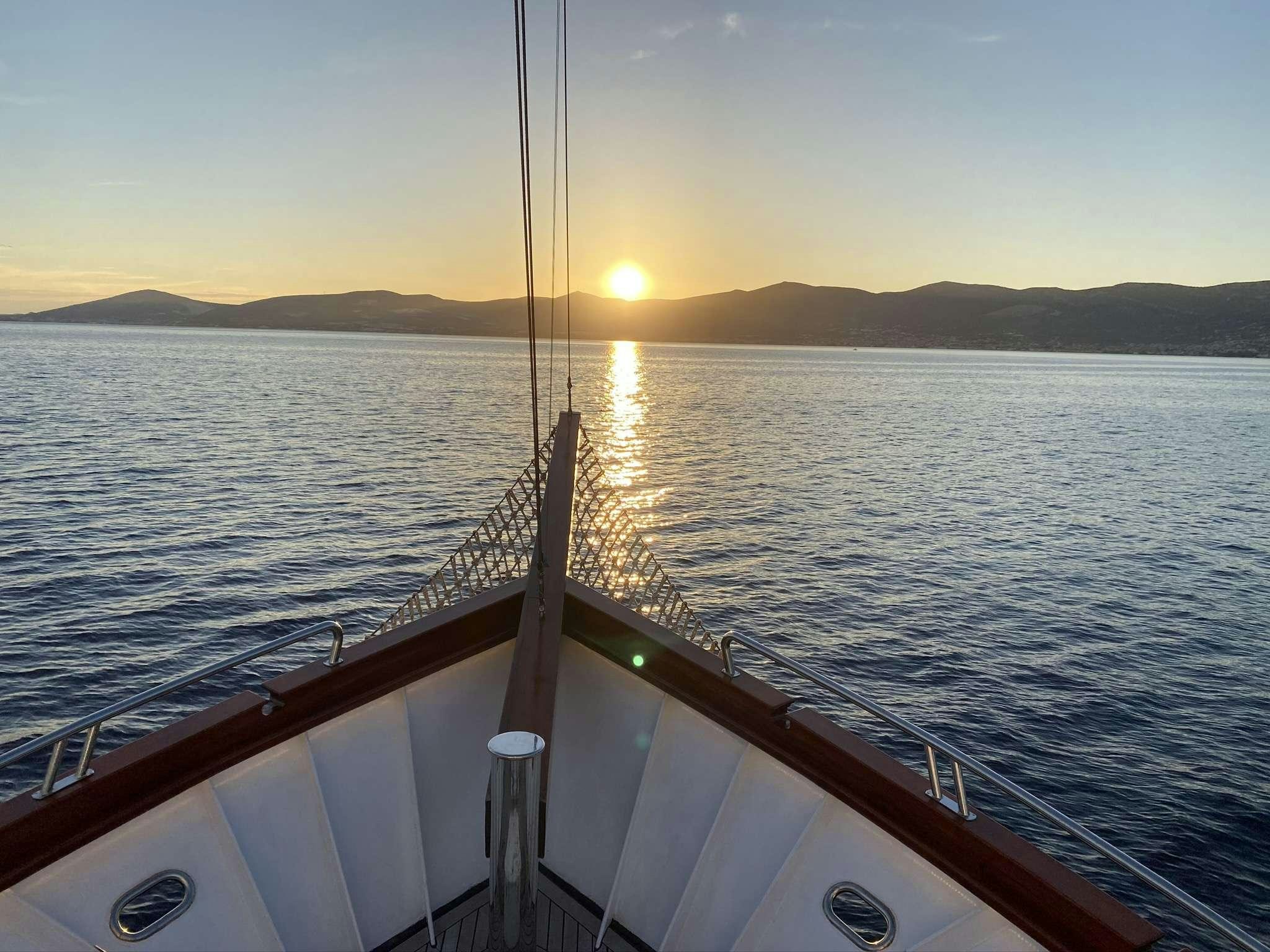 a boat on the water aboard ALMISSA Yacht for Charter