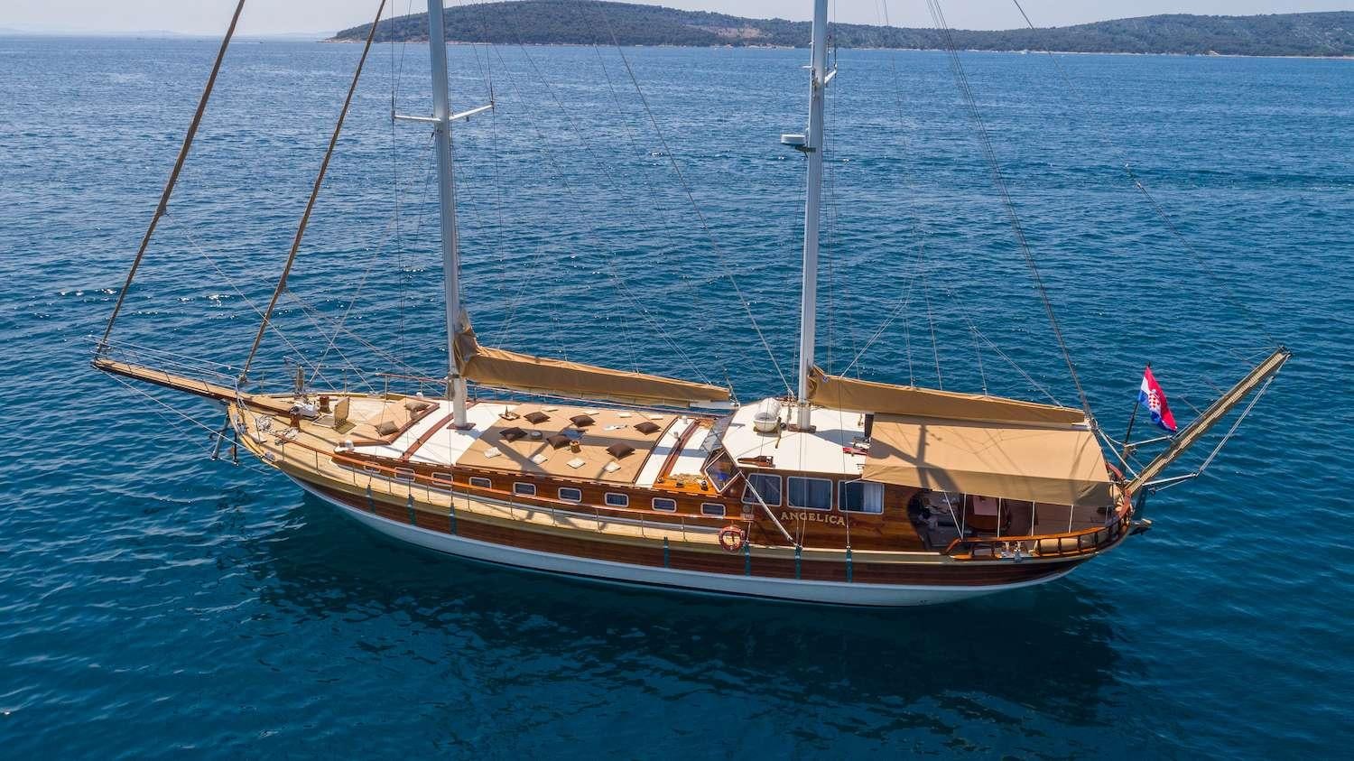 a boat in the water aboard ANGELICA Yacht for Charter