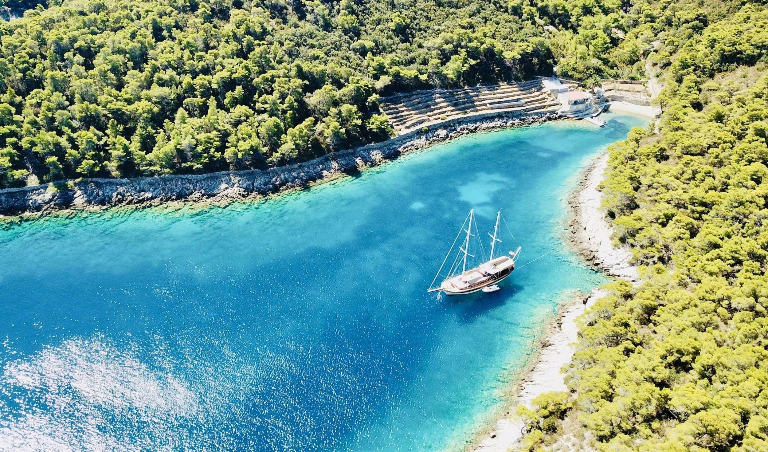 a boat on the water aboard ANGELICA Yacht for Charter