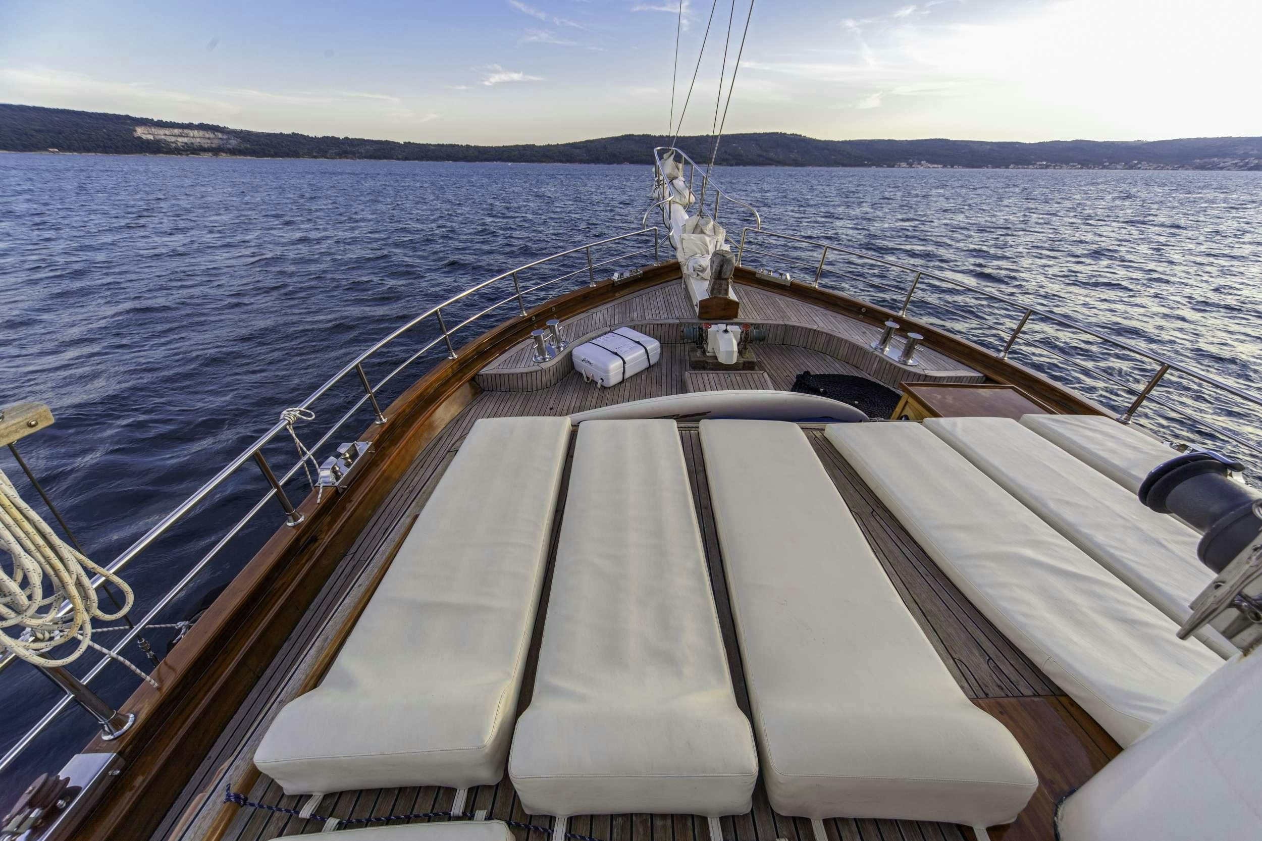 a deck of a boat aboard LIBRA Yacht for Charter