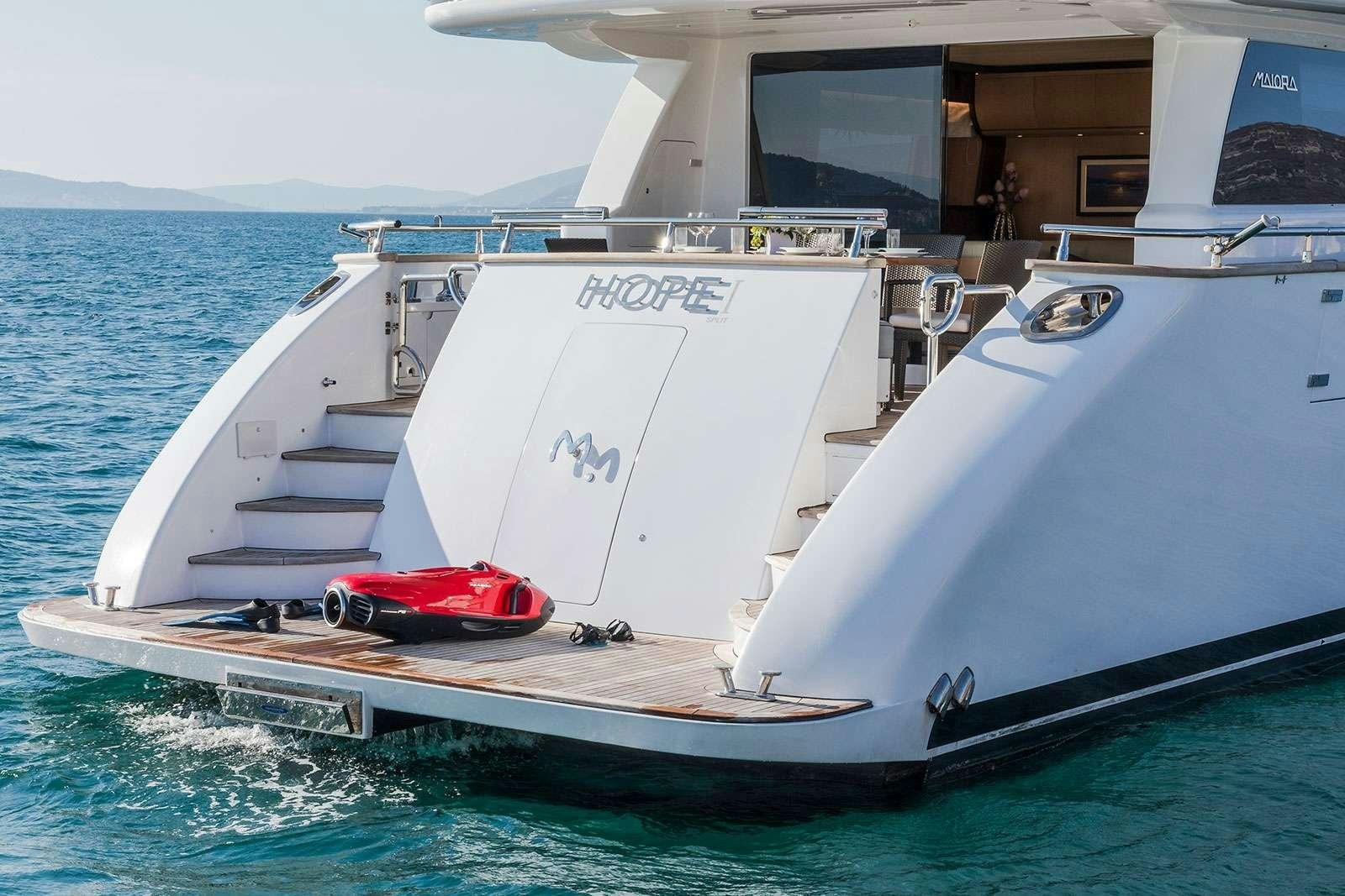 a boat in the water aboard HOPE I Yacht for Charter