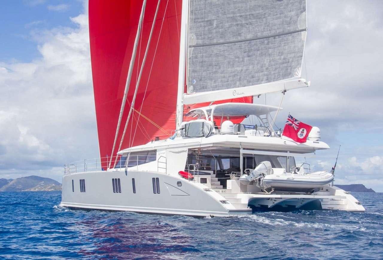 a boat sailing on the sea aboard ORION Yacht for Charter