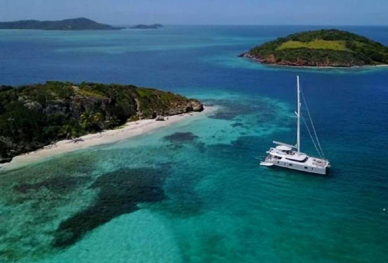 a boat sailing in the sea aboard ORION Yacht for Charter