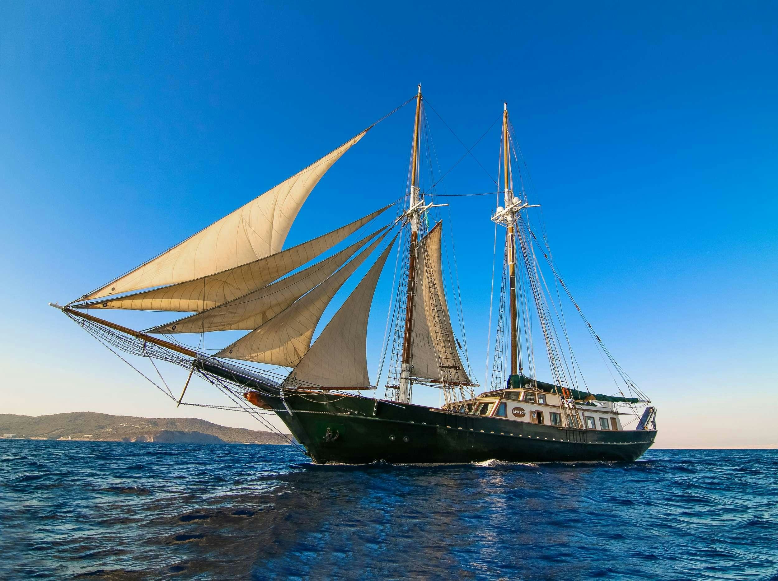 a boat in the water aboard ARKTOS Yacht for Charter