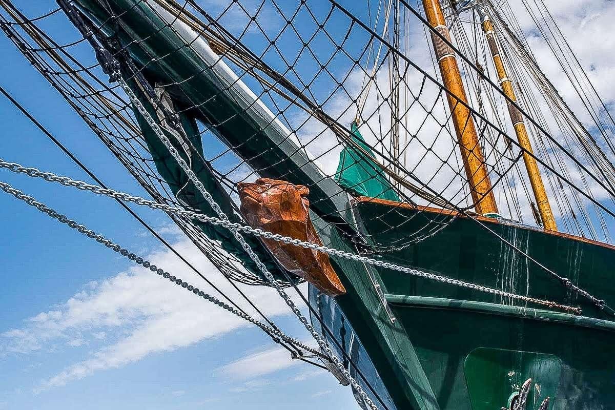 a close-up of a sailboat aboard ARKTOS Yacht for Charter