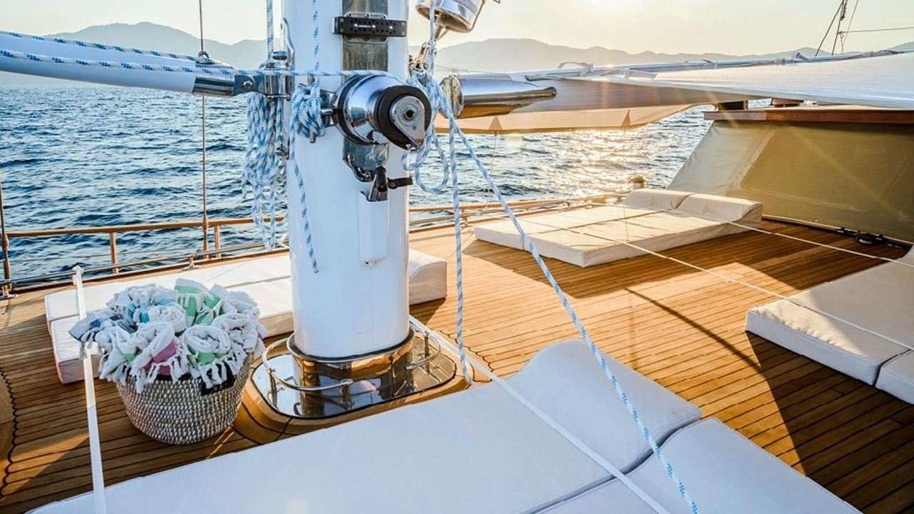 a boat with a camera on the front aboard WICKED FELINA Yacht for Charter