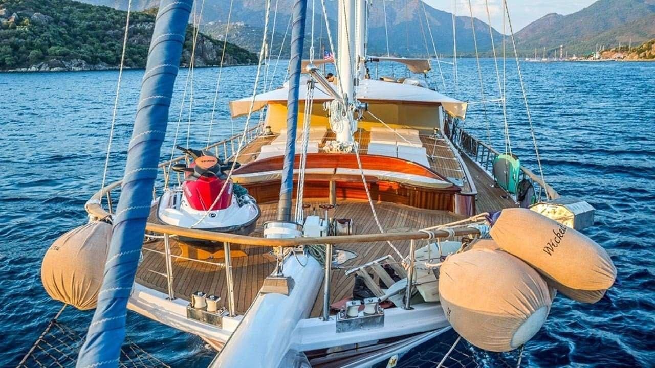 a boat on the water aboard WICKED FELINA Yacht for Charter