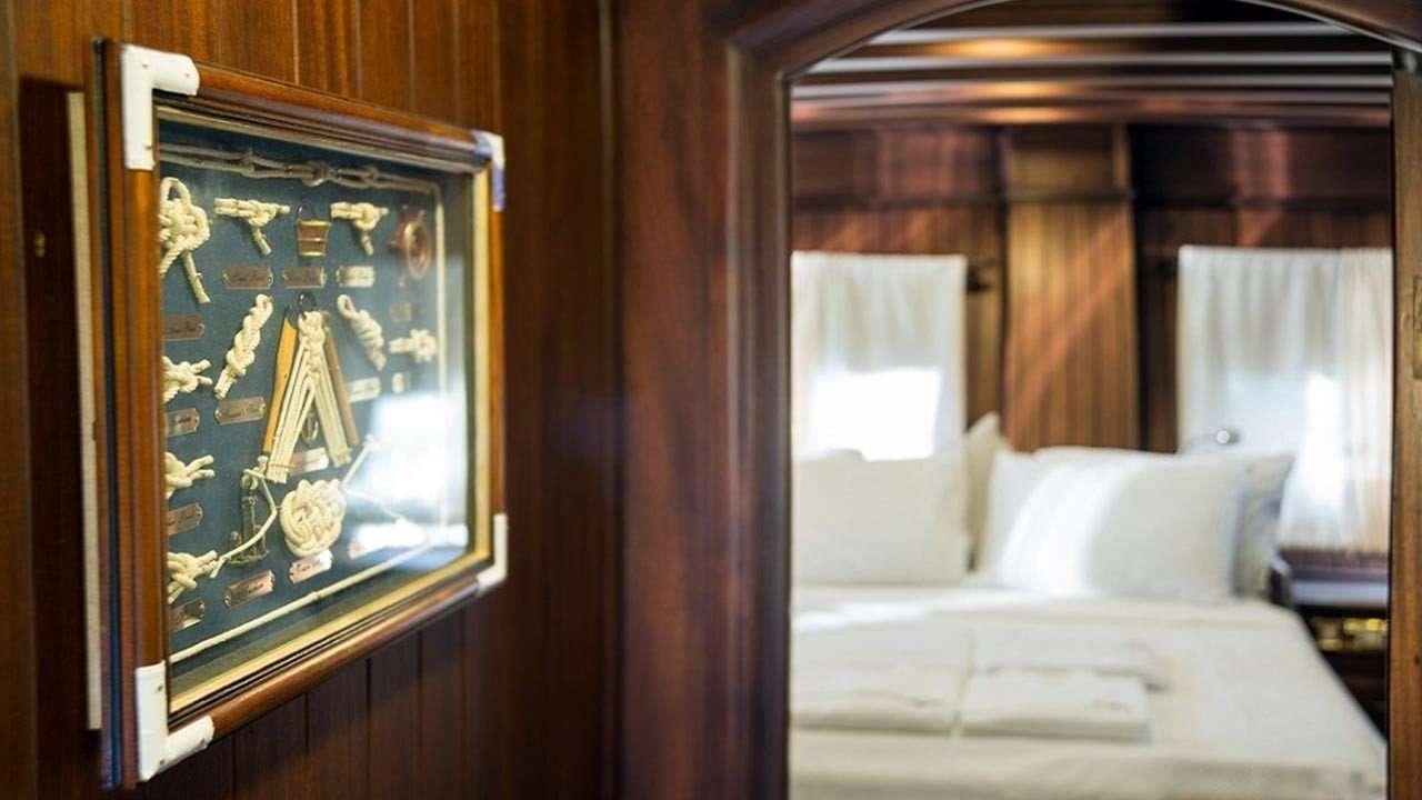 a painting on a wall aboard WICKED FELINA Yacht for Charter