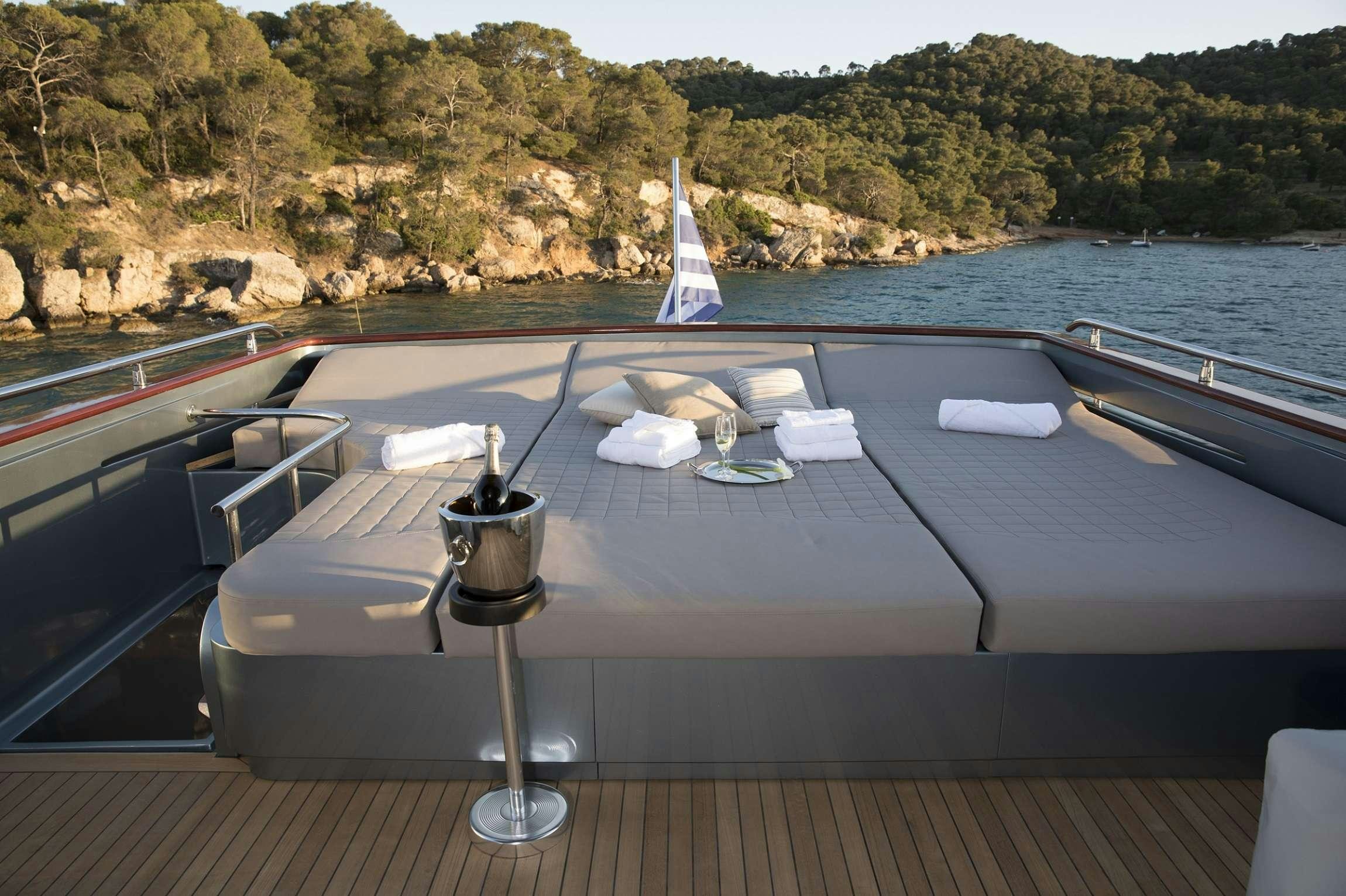 a table on a boat aboard PRINCESS L Yacht for Charter