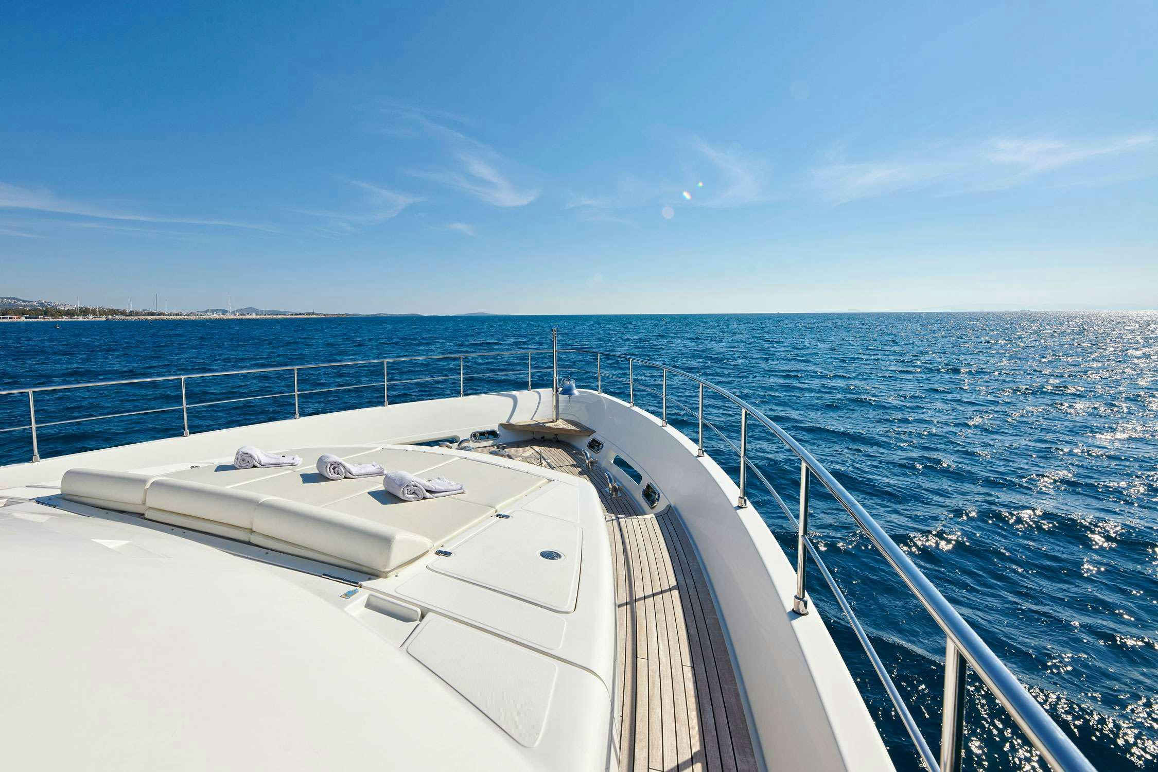 a boat on the water aboard SEVEN S Yacht for Charter