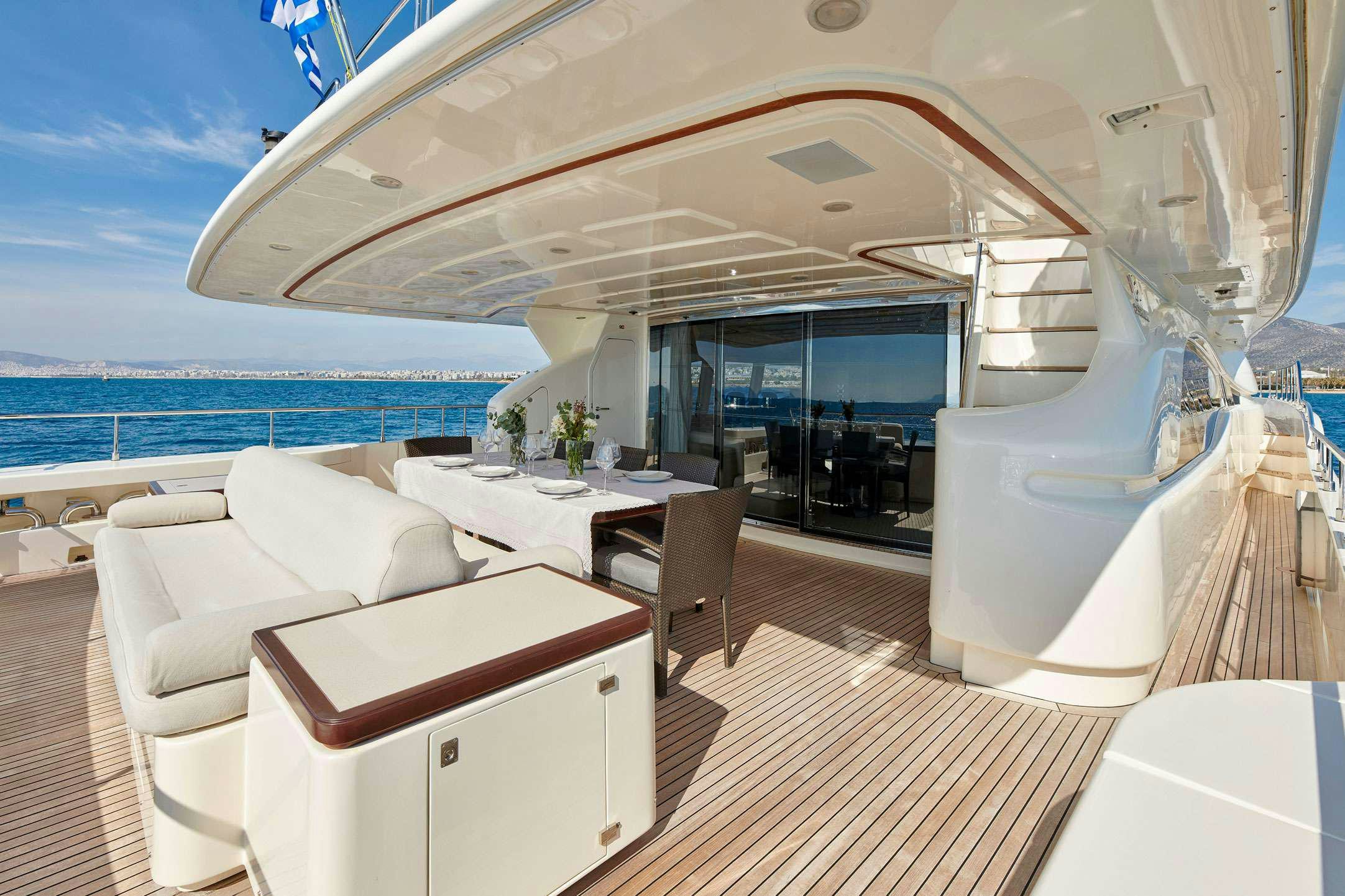 a boat on the water aboard SEVEN S Yacht for Charter