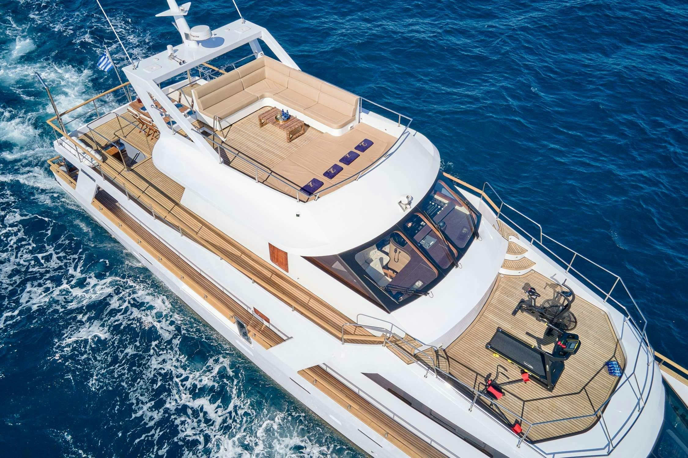 a large ship in the water aboard WIDE LIBERTY Yacht for Charter