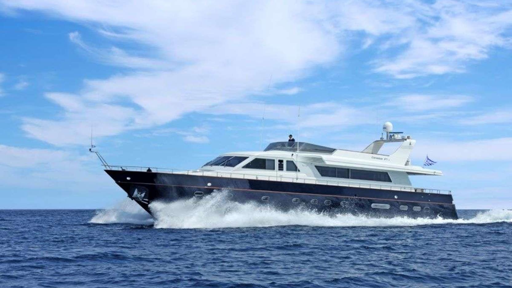a boat in the water aboard BLU SKY Yacht for Charter