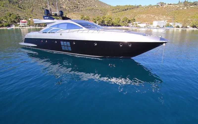 a boat on the water aboard SUPER TOY Yacht for Charter