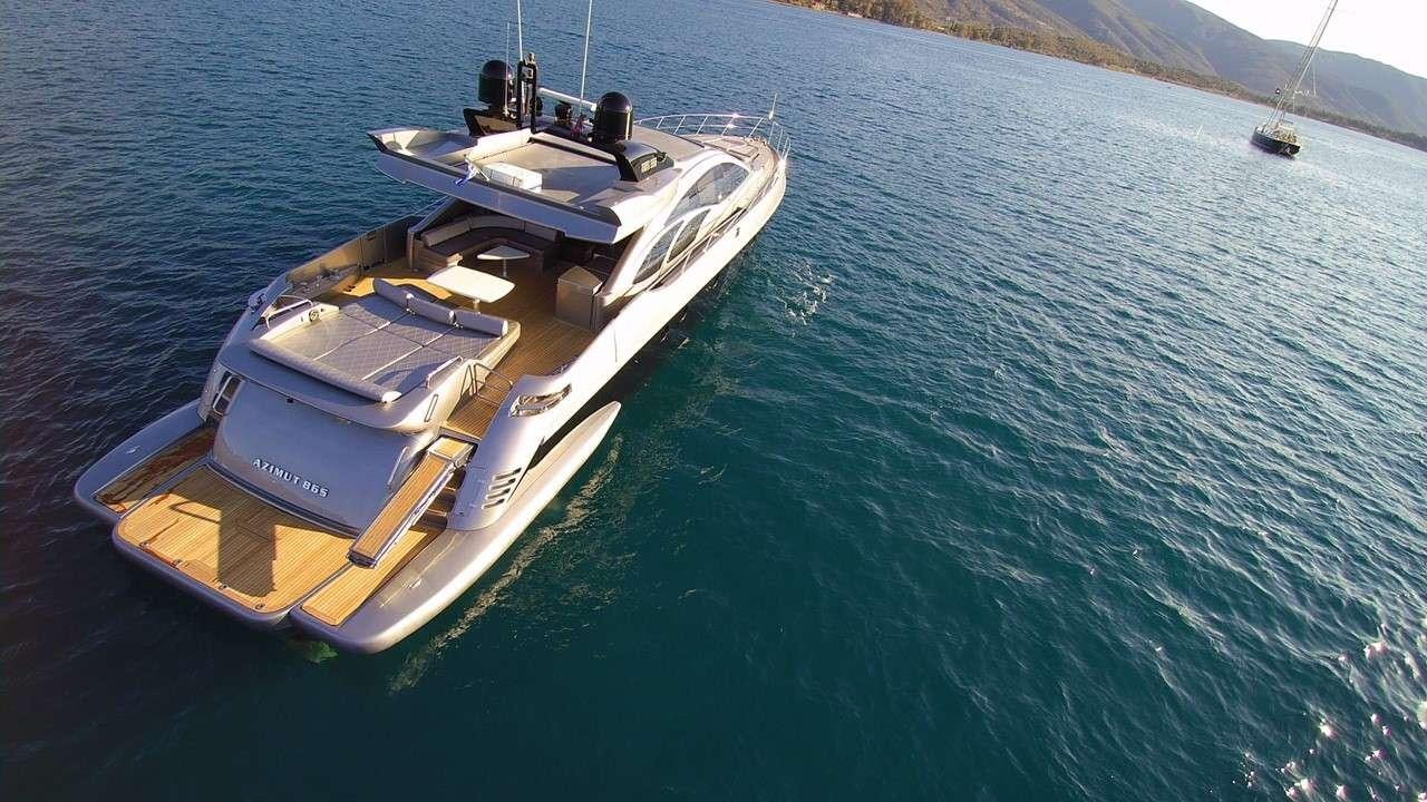 a boat on the water aboard SUPER TOY Yacht for Charter