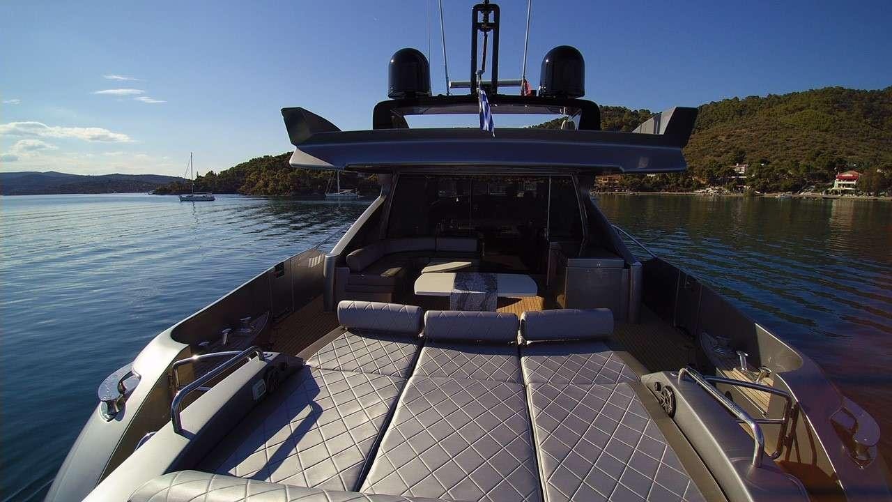 a boat on the water aboard SUPER TOY Yacht for Charter