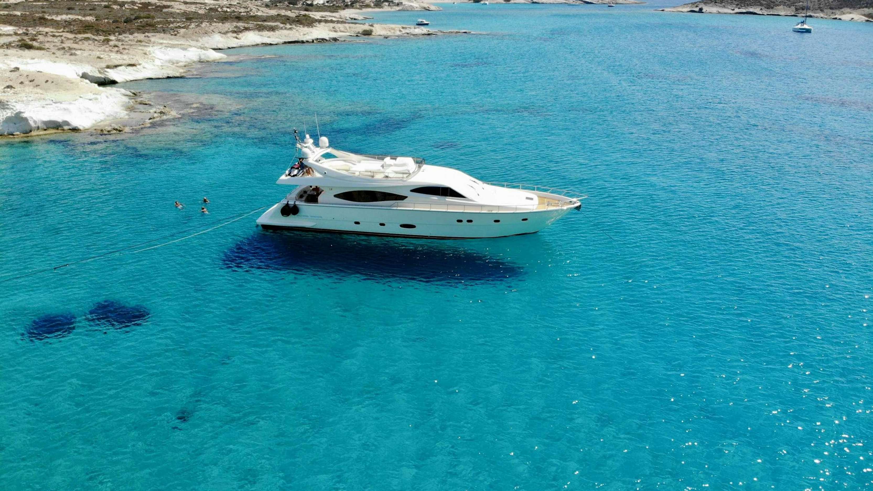 a boat in the water aboard ADE YIA Yacht for Charter