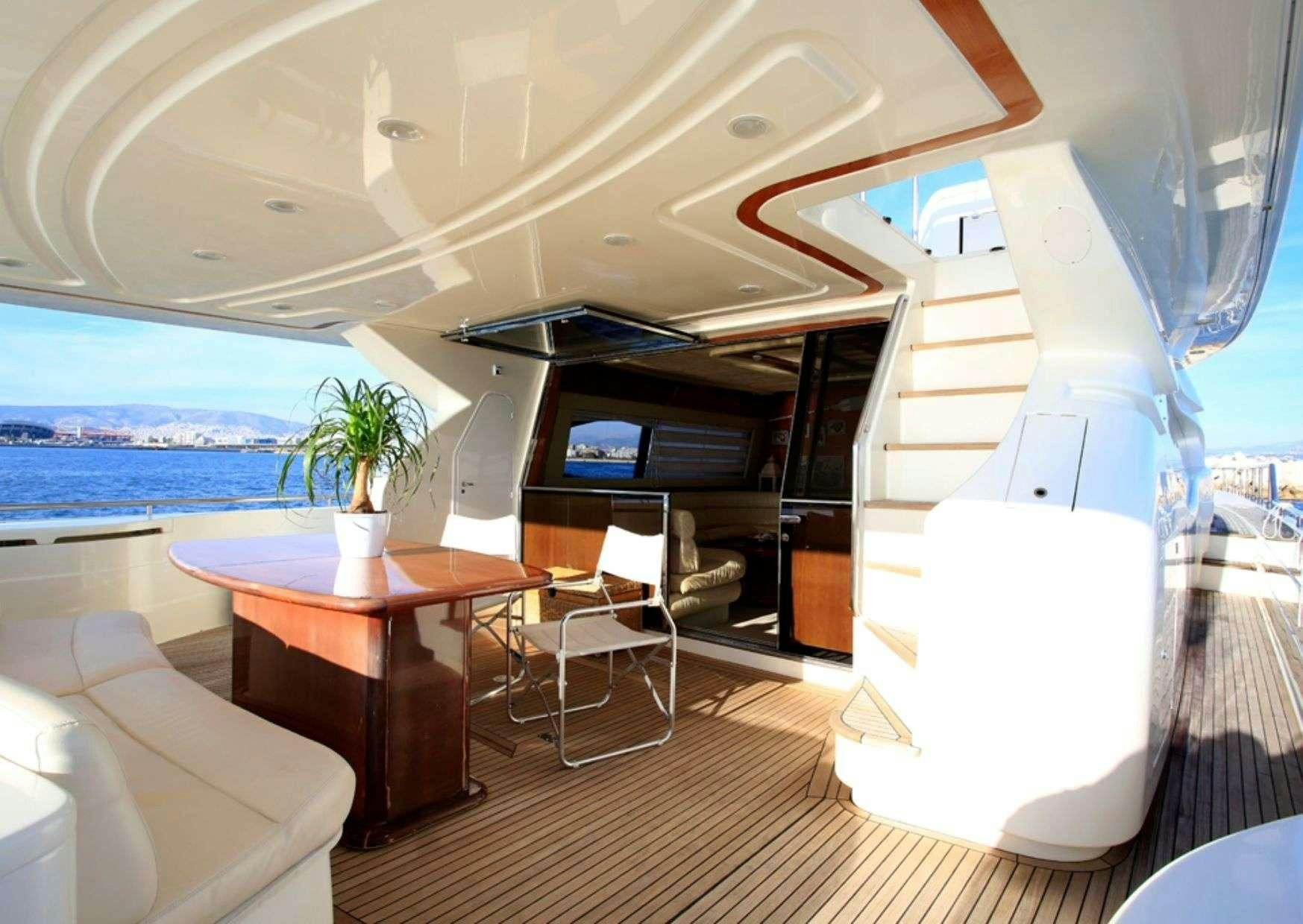 a room with a table and chairs aboard ADE YIA Yacht for Charter