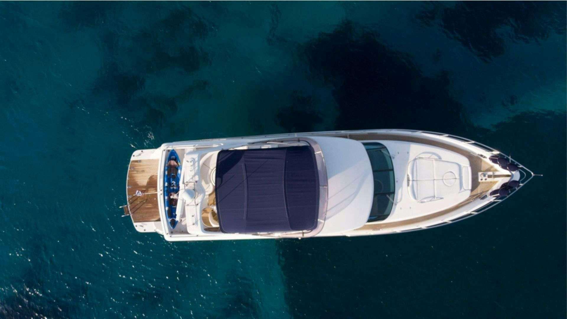 a high angle view of a boat aboard MARLIN Yacht for Charter