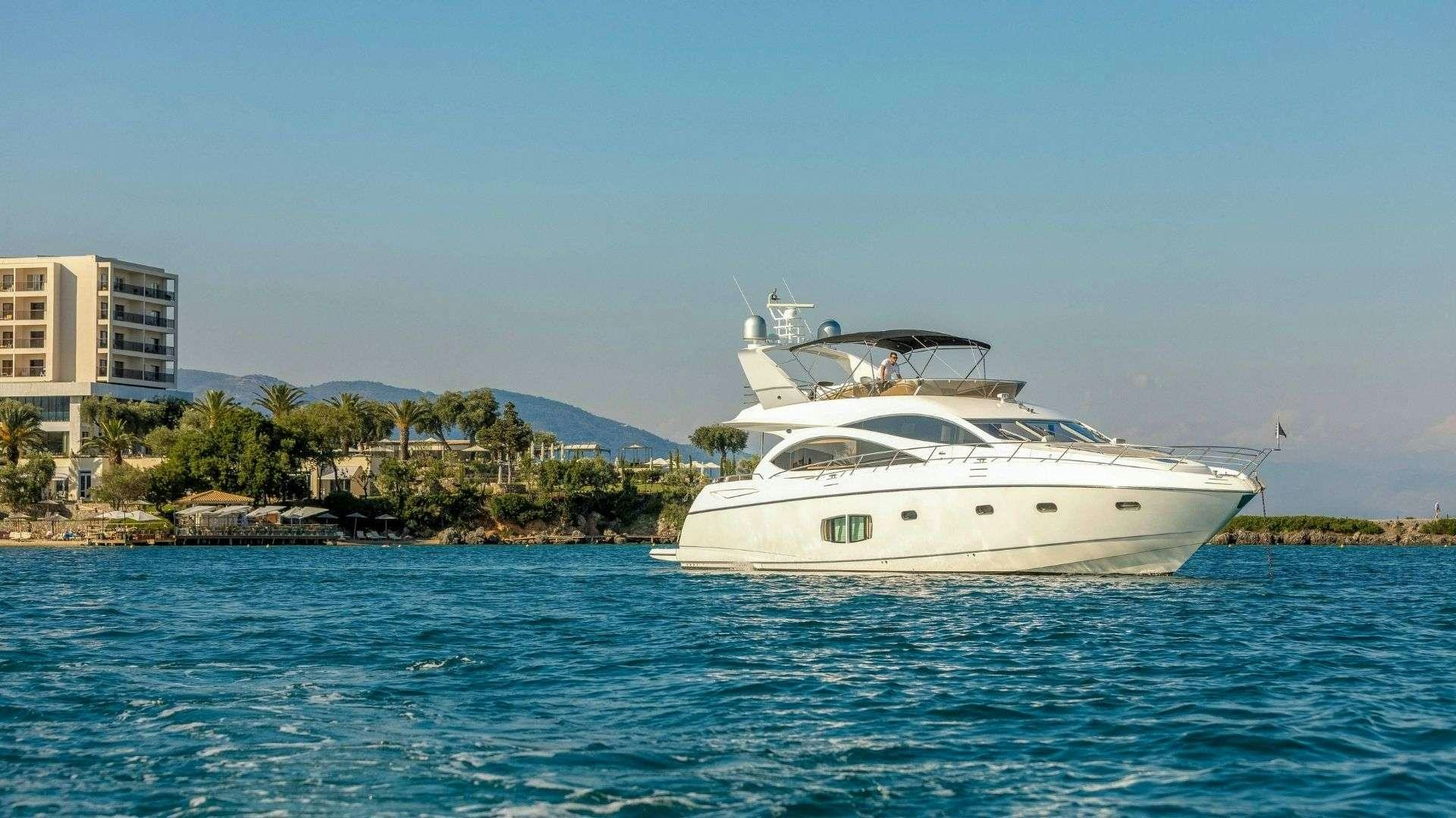 a white yacht in the water aboard SHINE Yacht for Charter
