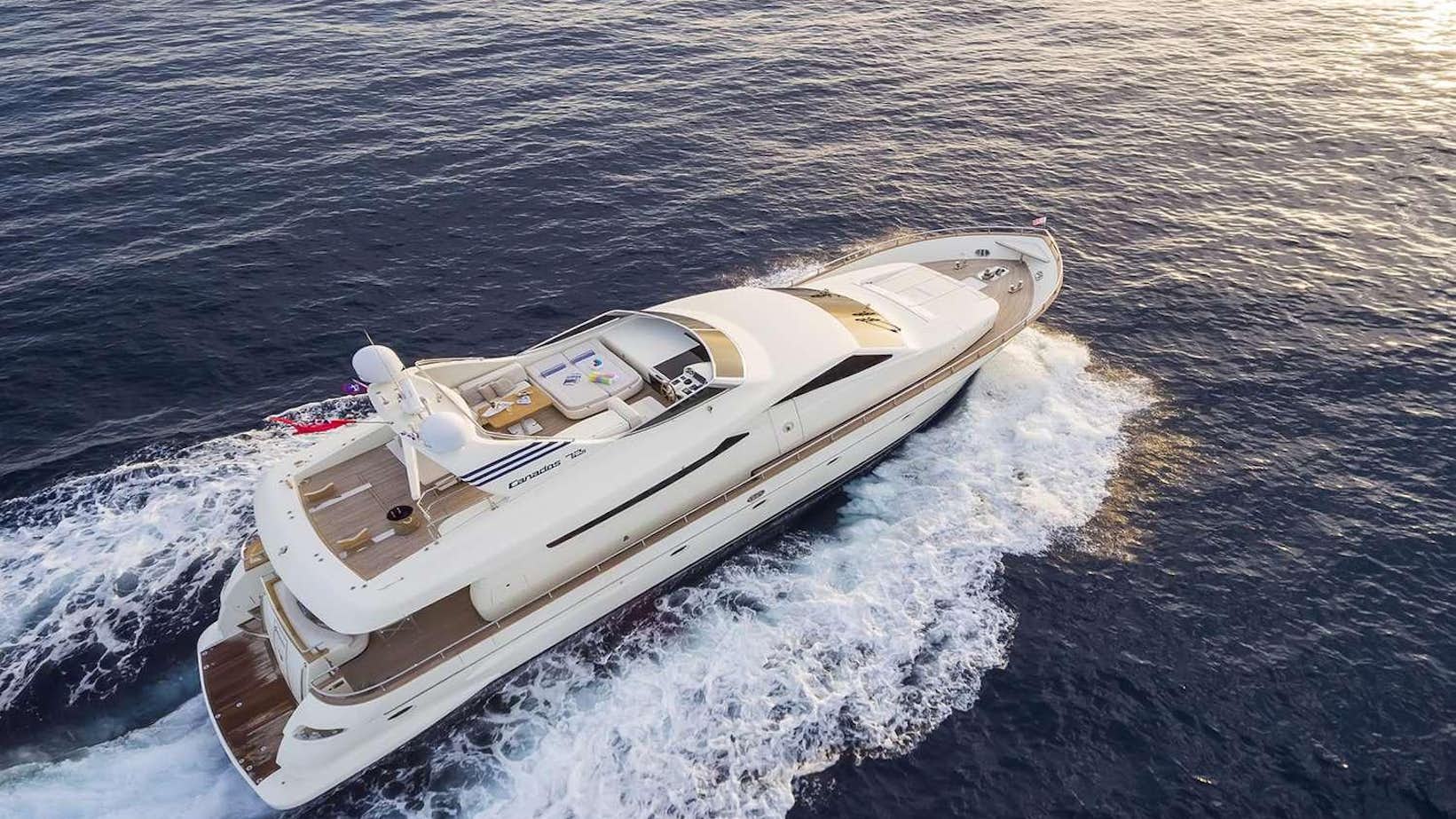 a space ship in the water aboard GORGEOUS Yacht for Charter