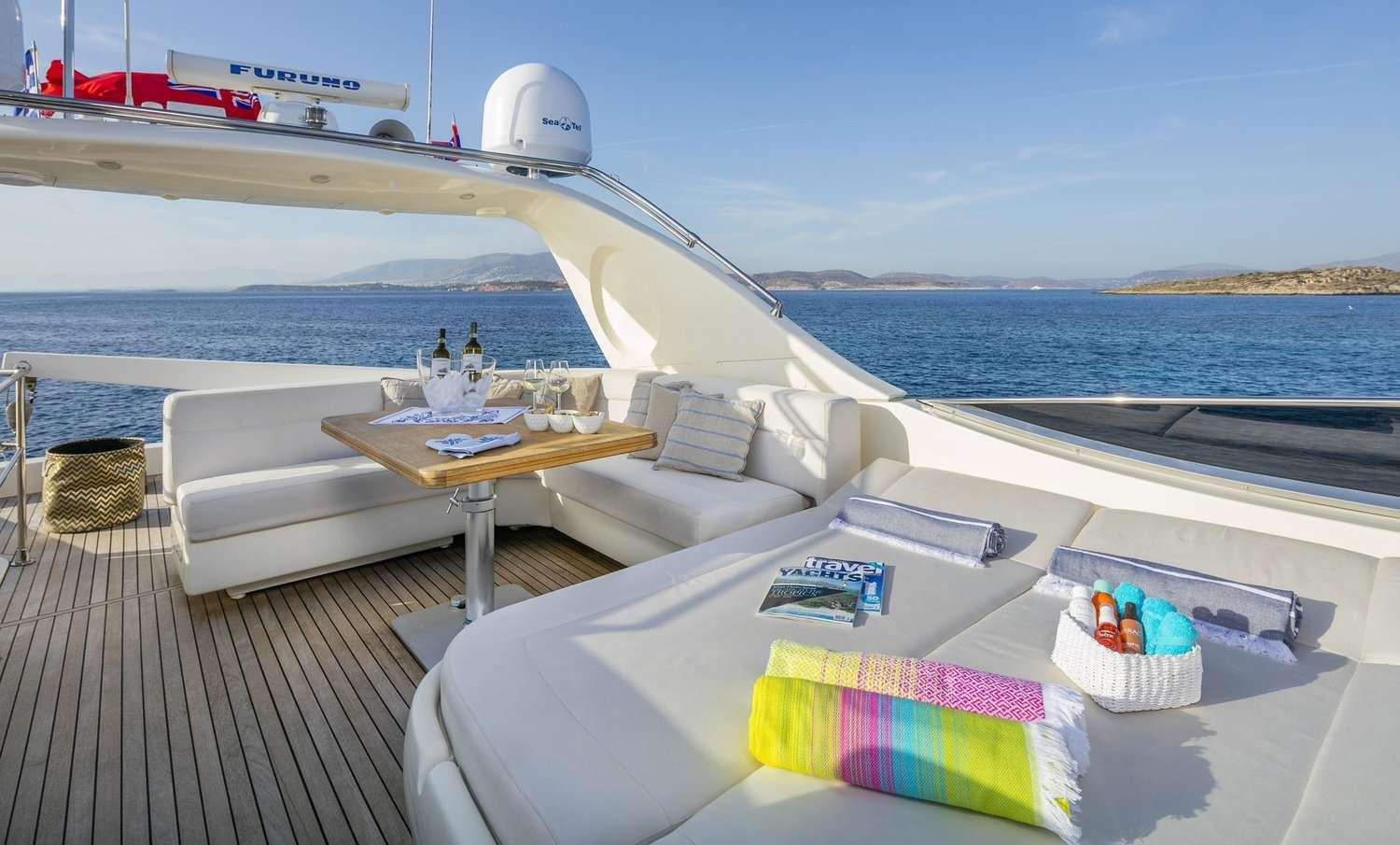 a boat on the water aboard GORGEOUS Yacht for Charter