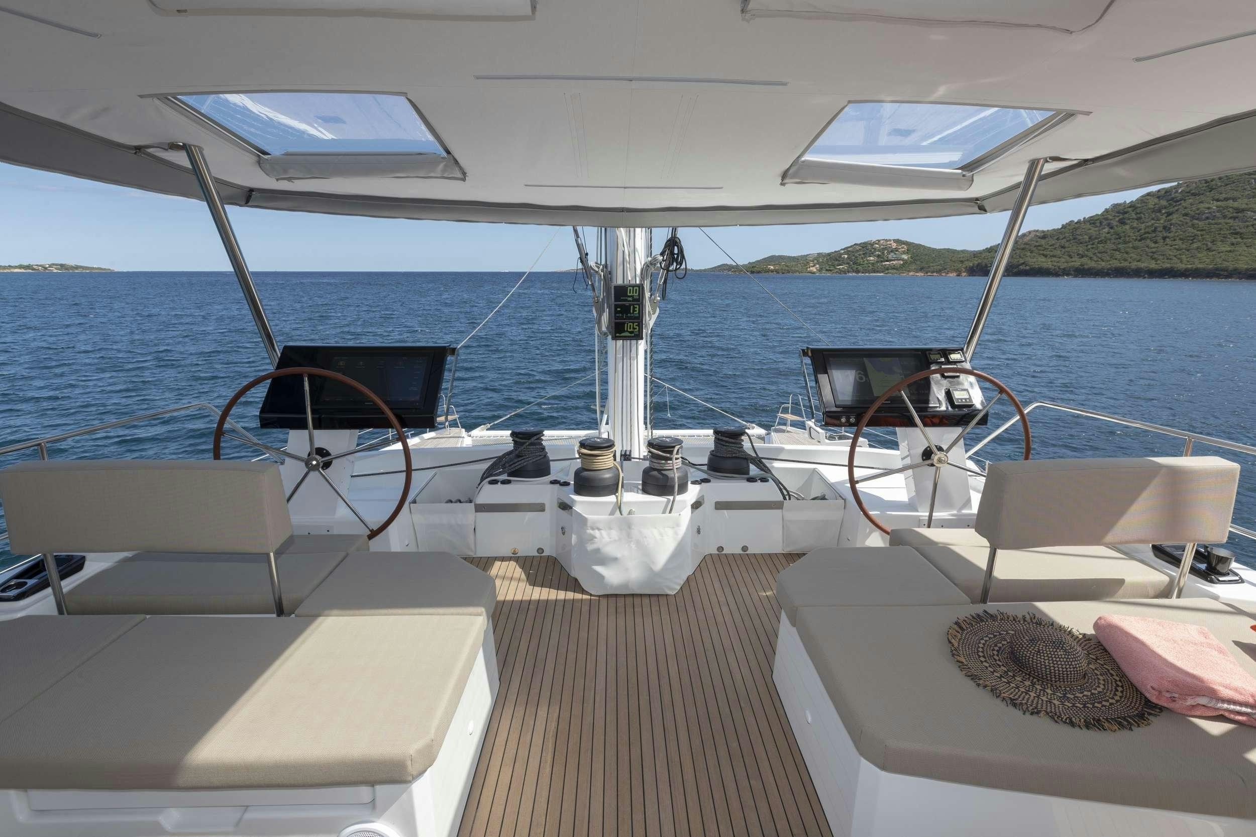 a boat on the water aboard KIMATA Yacht for Charter