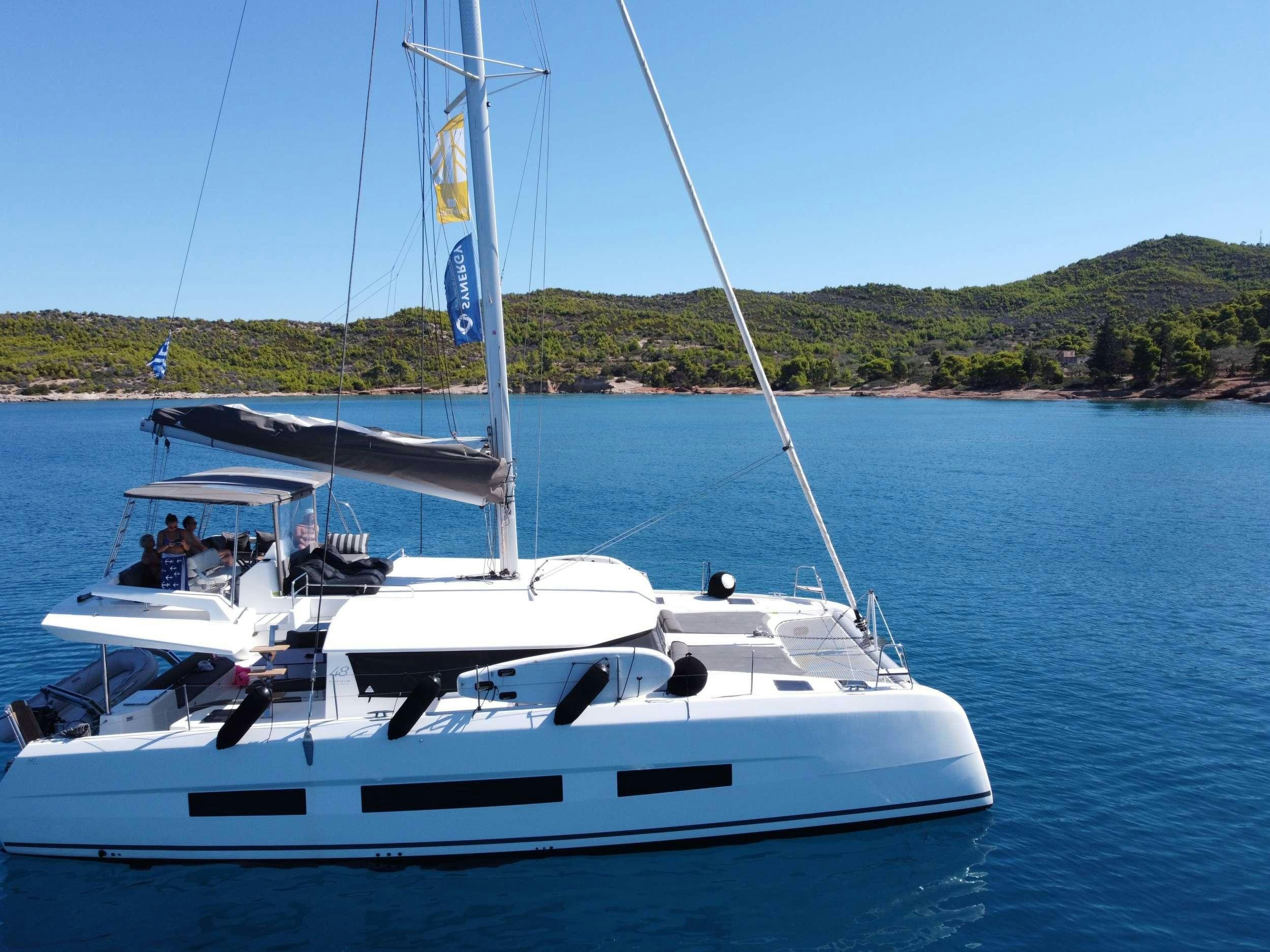 a boat on the water aboard MY BLUE HEAVEN Yacht for Charter
