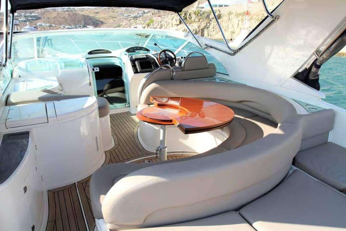 the interior of a car aboard JODI Yacht for Charter