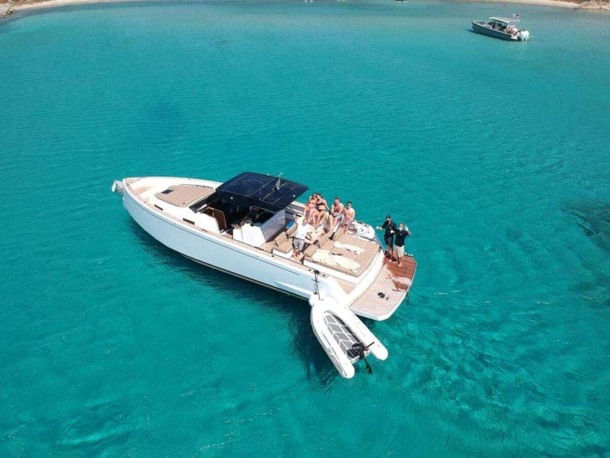 a boat in the water aboard BABY D Yacht for Charter
