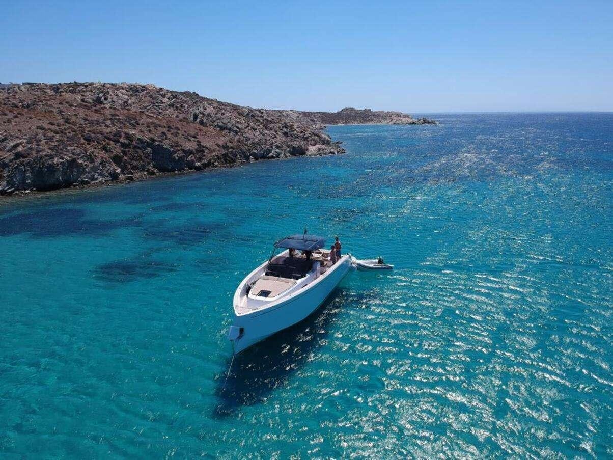 a boat in the water aboard BABY D Yacht for Charter