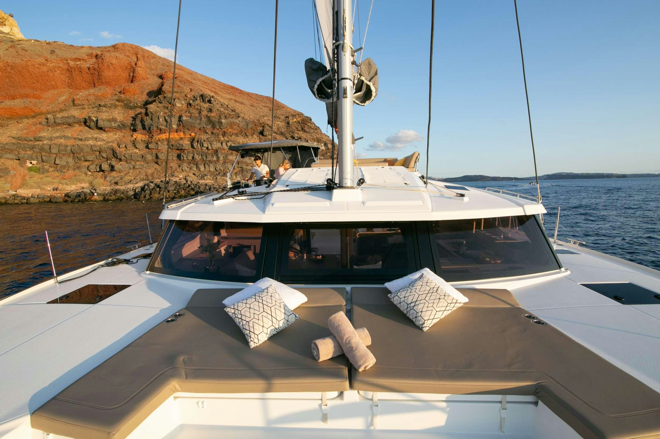 a boat on the water aboard PAROS Yacht for Charter