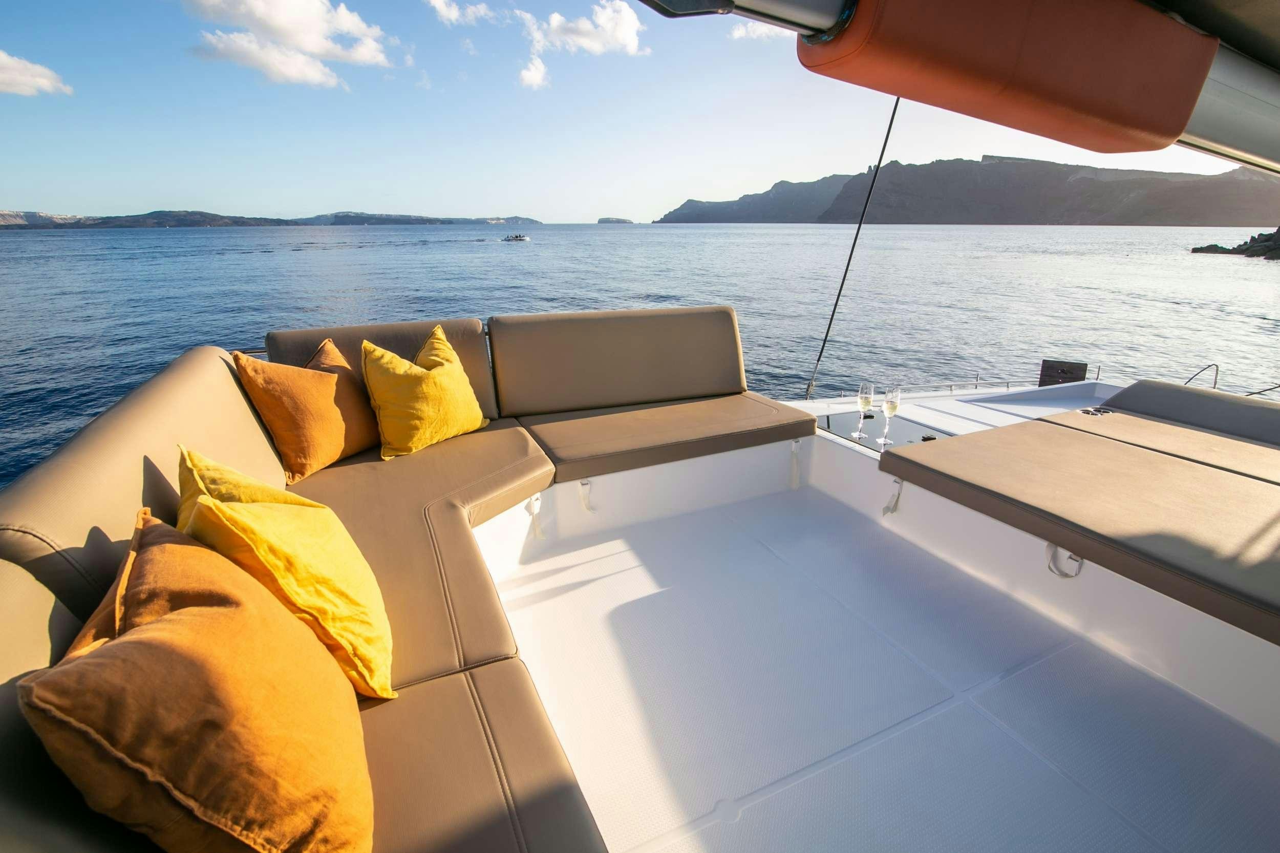 a boat on the water aboard PAROS Yacht for Charter