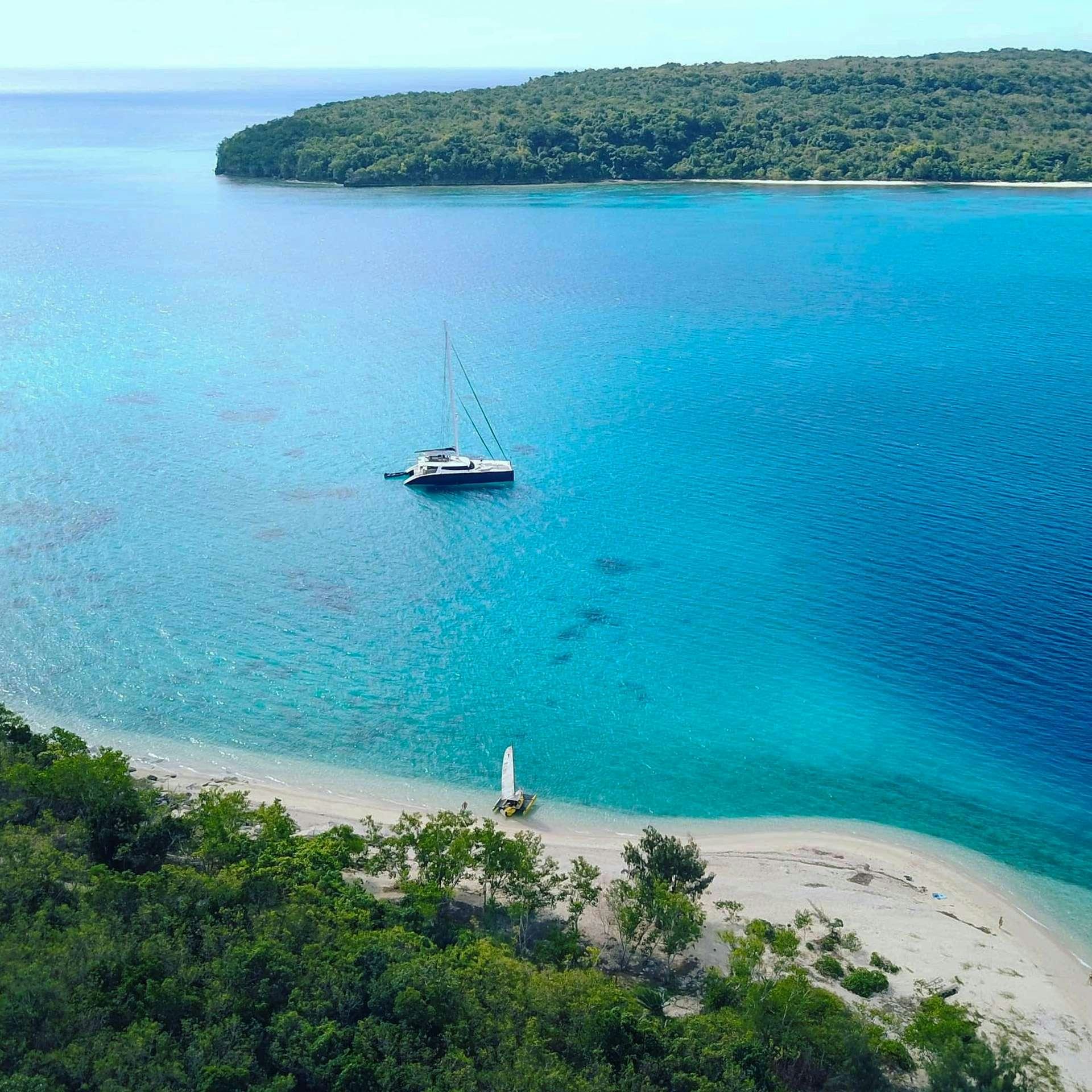 a boat sailing in the sea aboard LEVANTE Yacht for Charter