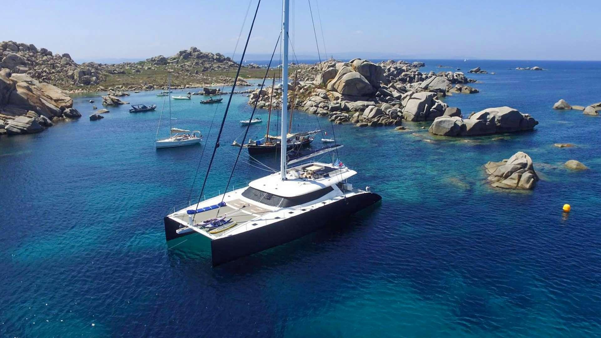 a boat in the water aboard LEVANTE Yacht for Charter