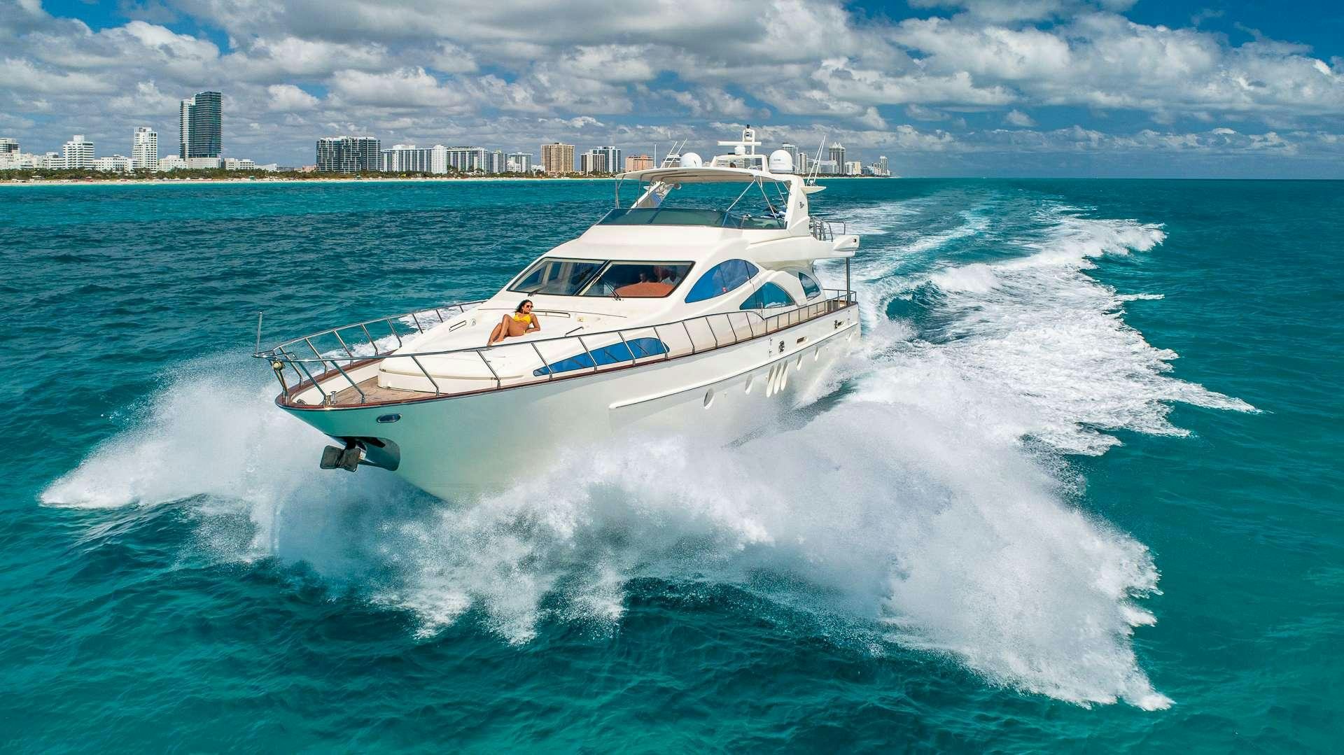 a boat on the water aboard grace Yacht for Charter