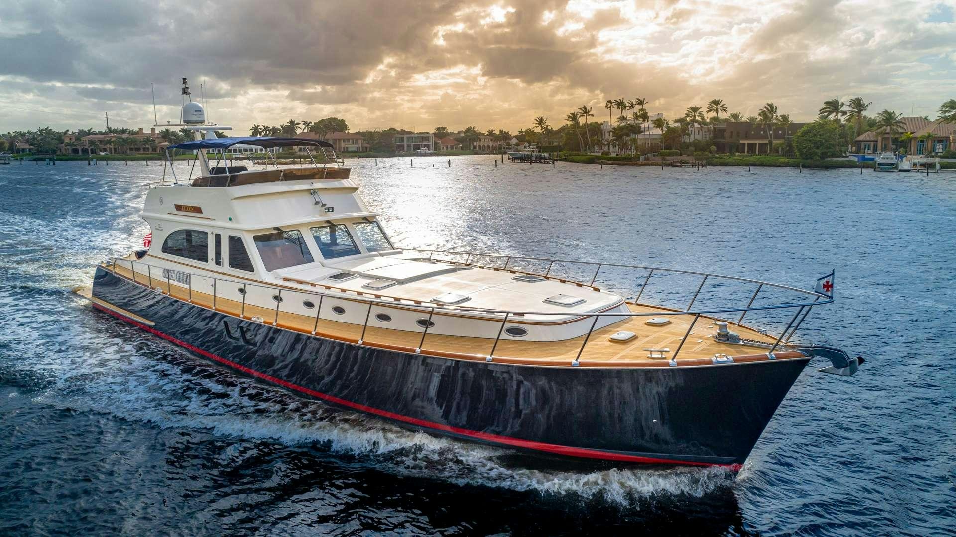 a boat on the water aboard FALCON Yacht for Charter