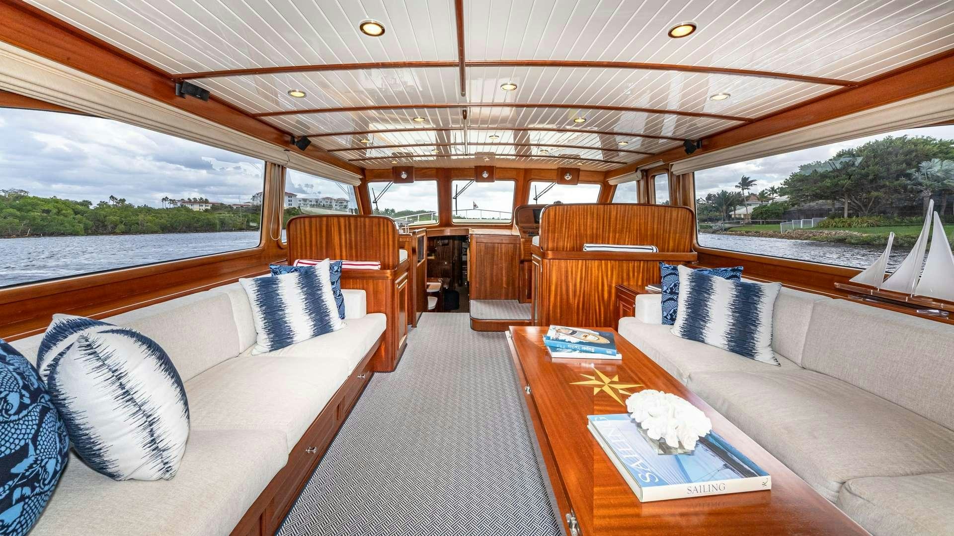 inside of a boat aboard FALCON Yacht for Charter