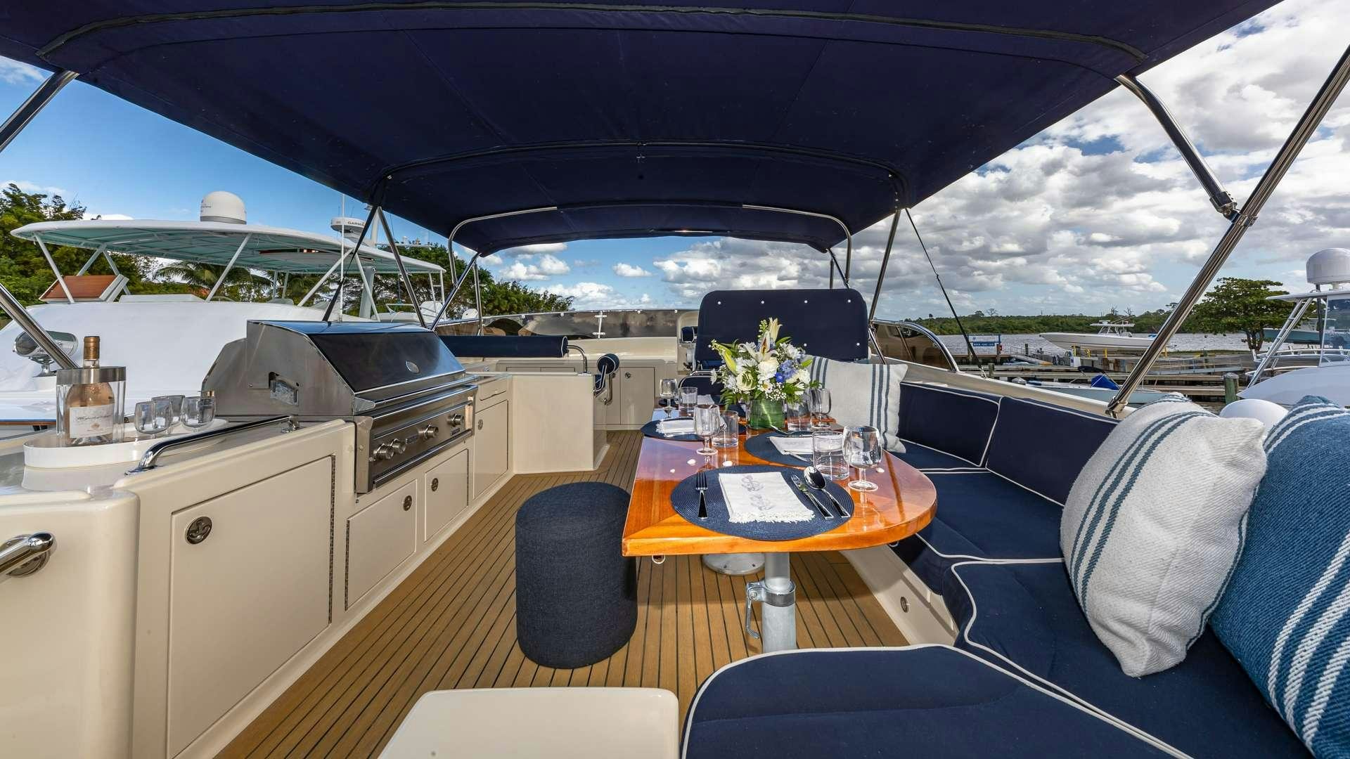 inside of a boat aboard FALCON Yacht for Charter